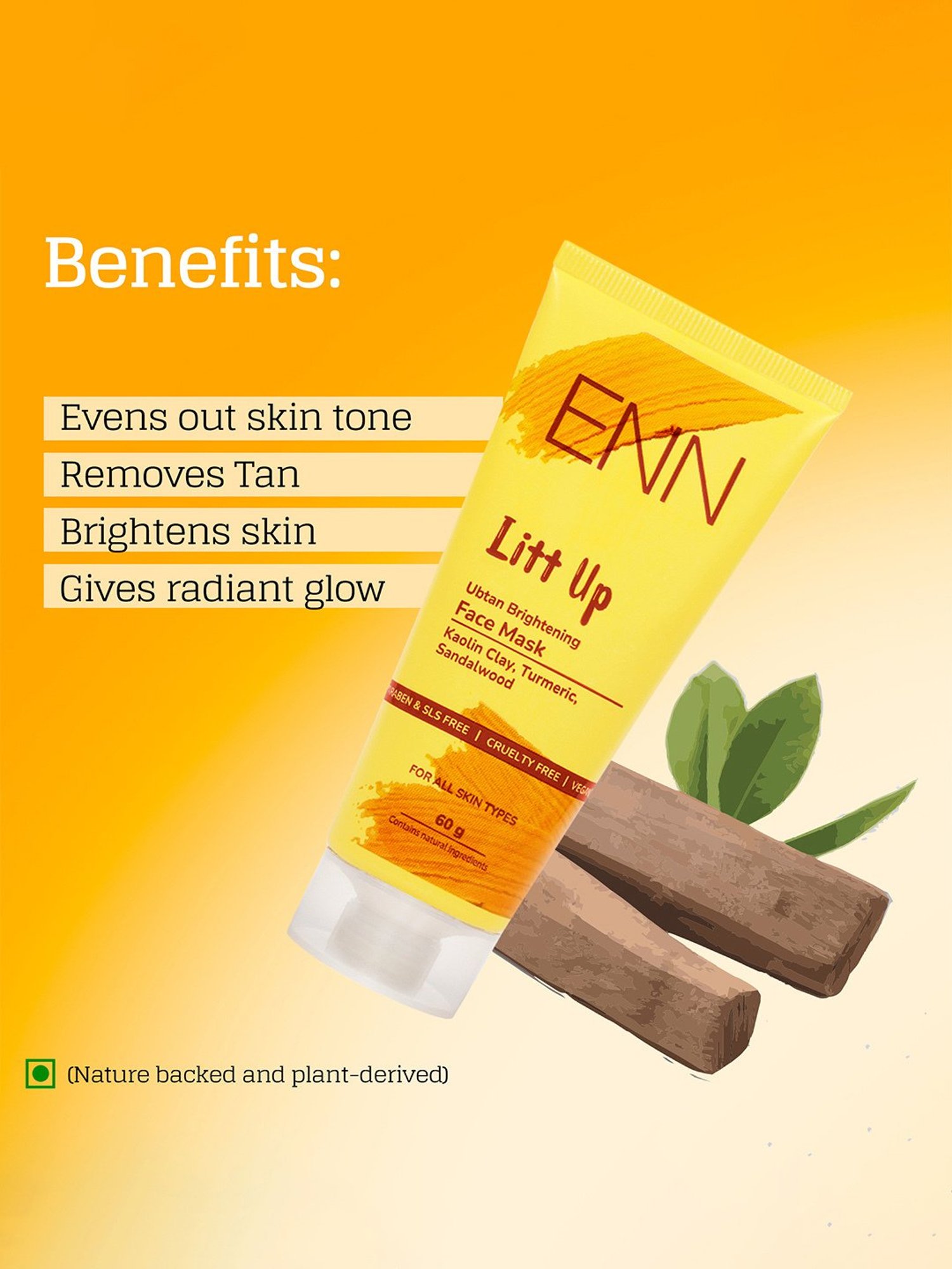 ENN Litt Up Ubtan Brightening Face Mask - 60 gm