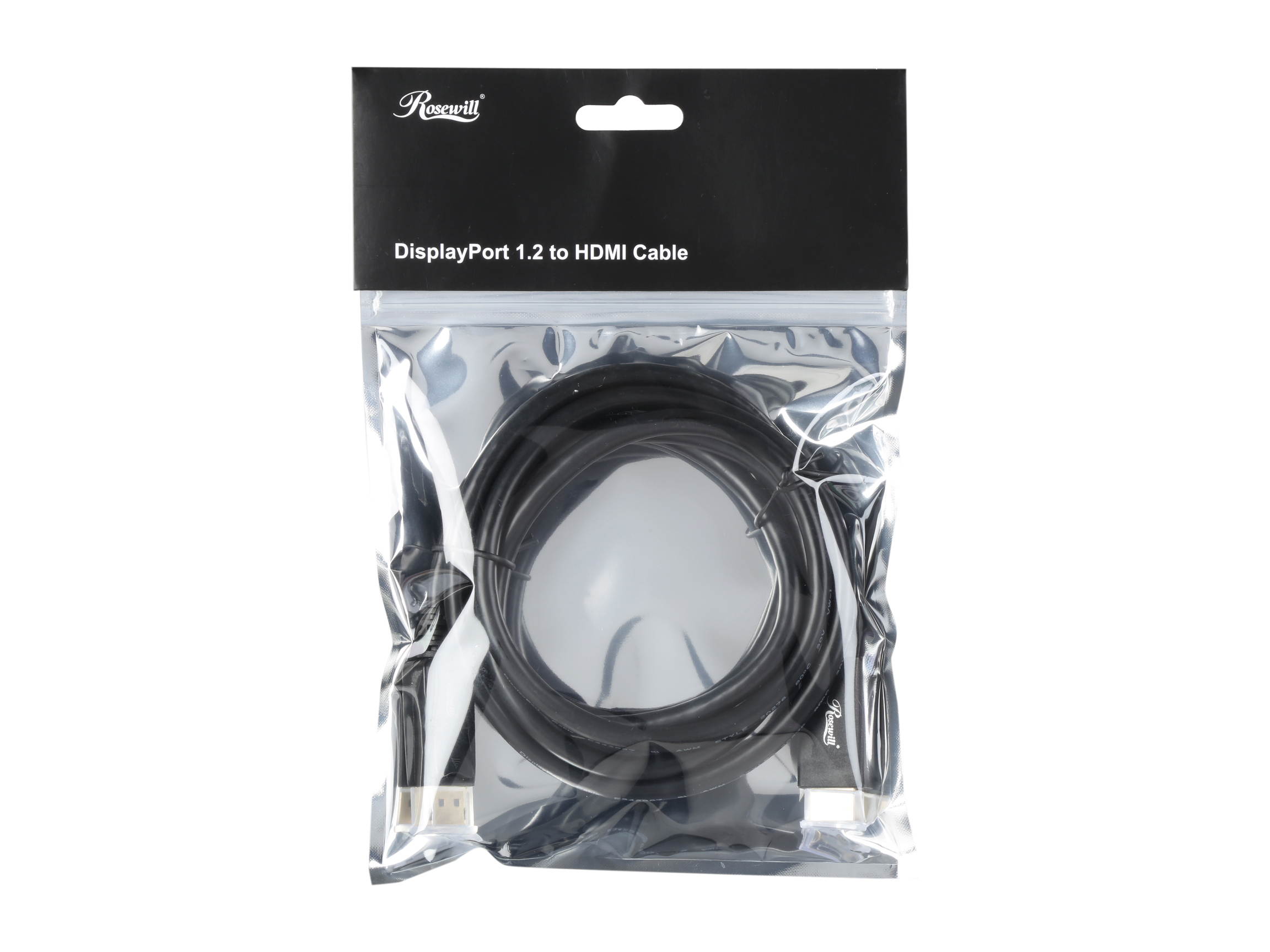Rosewill RCDC-17005 6 ft. DisplayPort 1.2 to HDMI Active Converter Cable, Black, Gold Plated, 4K x 2K Ready, Eyefinity Support