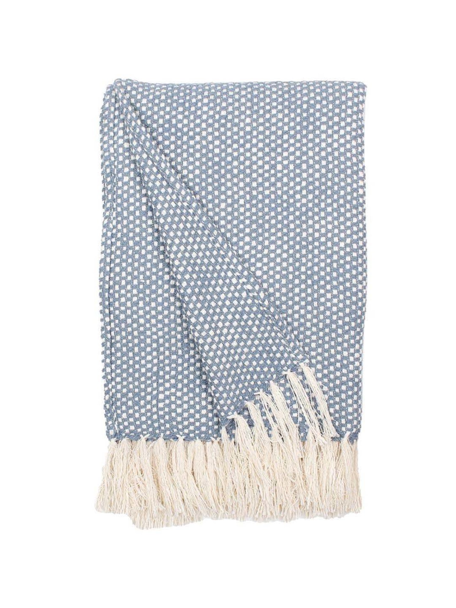 House This Vindhya Blue Cotton Medium Throw