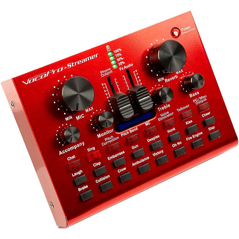 VocoPro Streamer-Live, USB audio interface, condenser microphone, boom stand, and LED ring light package for content creators