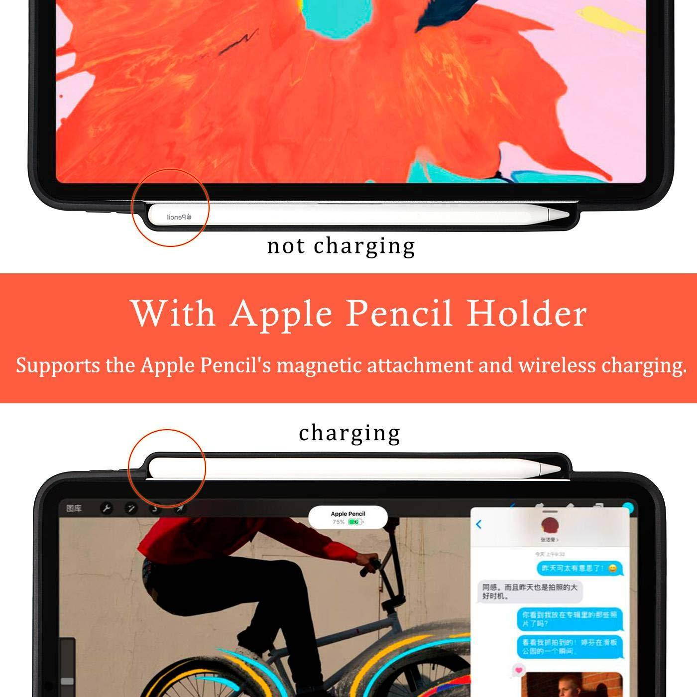 Maxace iPad Pro 11 Keyboard Case for iPad Pro 11 2018, Supports 2nd Gen Pencil Charging, Smart Bluetooth Wireless Keyboard Cover with Auto Sleep Wake, Waterproof iPad Pro 11 Keyboard Case