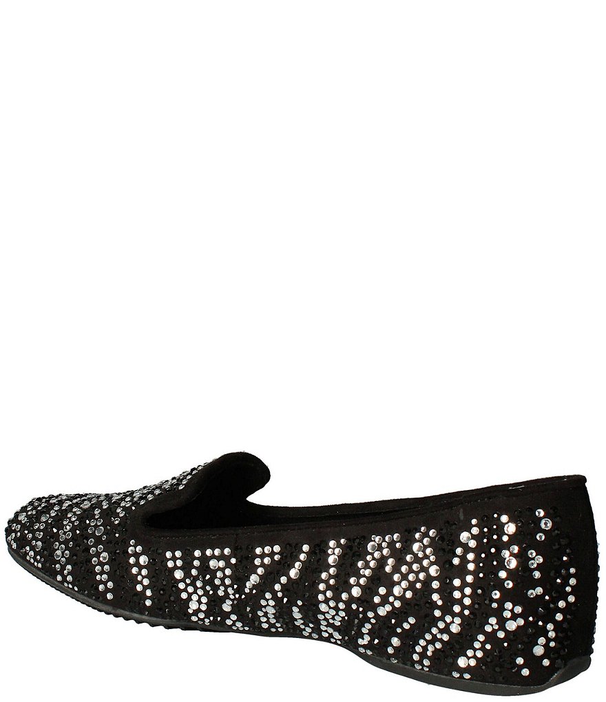 J. Renee Hanuko Zebra Print Rhinestone Smoking Slippers