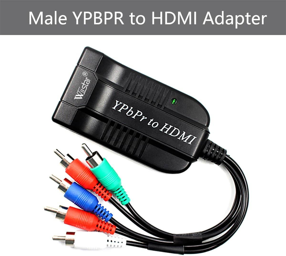 Wiistar Component YPbPr to HDMI Converter Adapter 5RCA Component RGB YPbPr Video +R/L Audio to HDMI Converter Supports 1080P for HDTV Monitor Projector