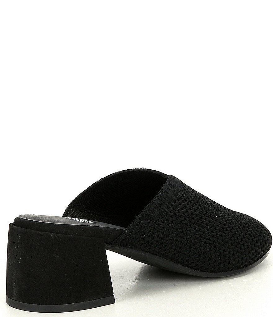 Eileen Fisher Fave Stretch Fabric Block Heel Mules