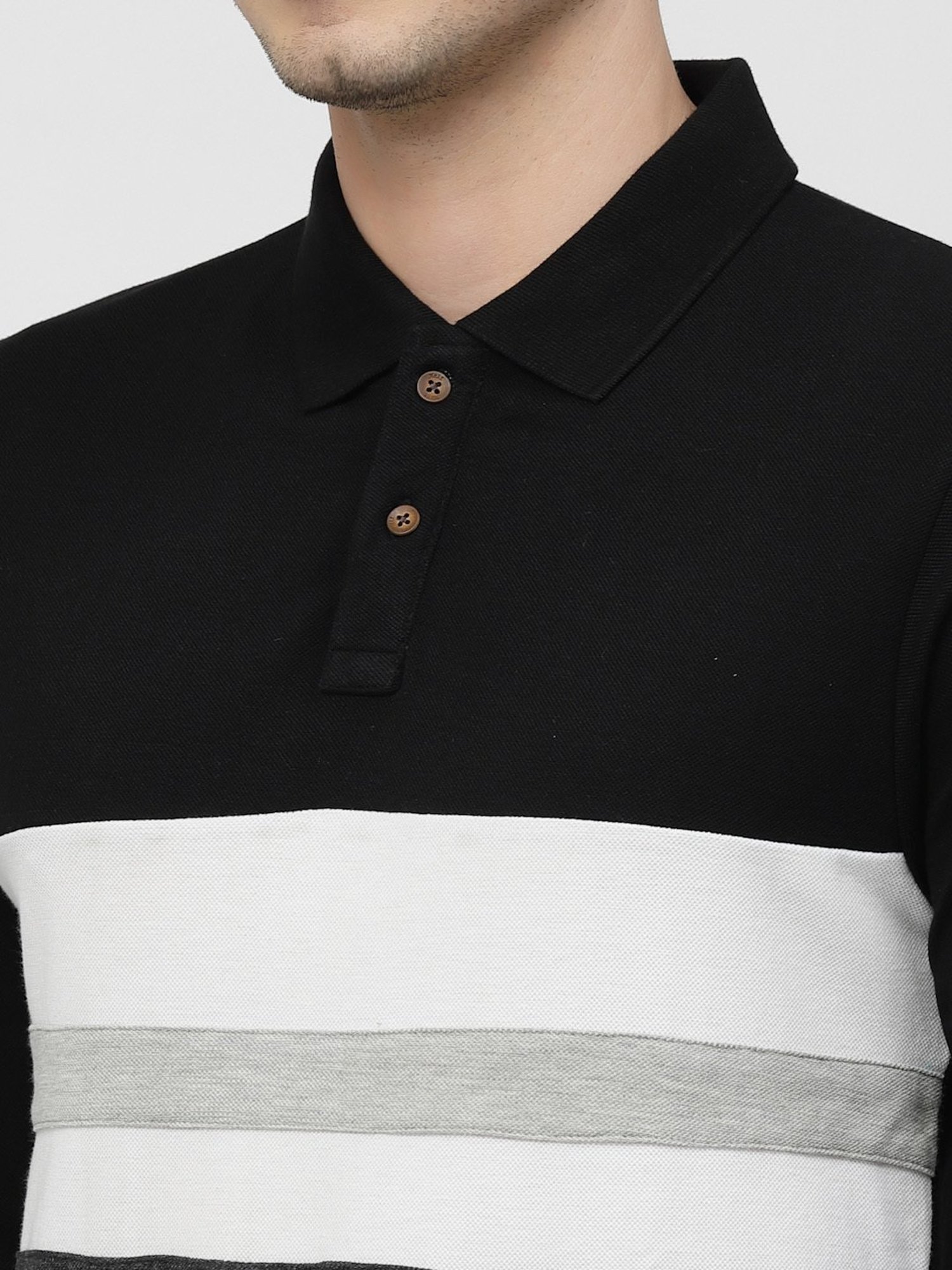 Kalt Black Regular Fit Polo T-Shirt