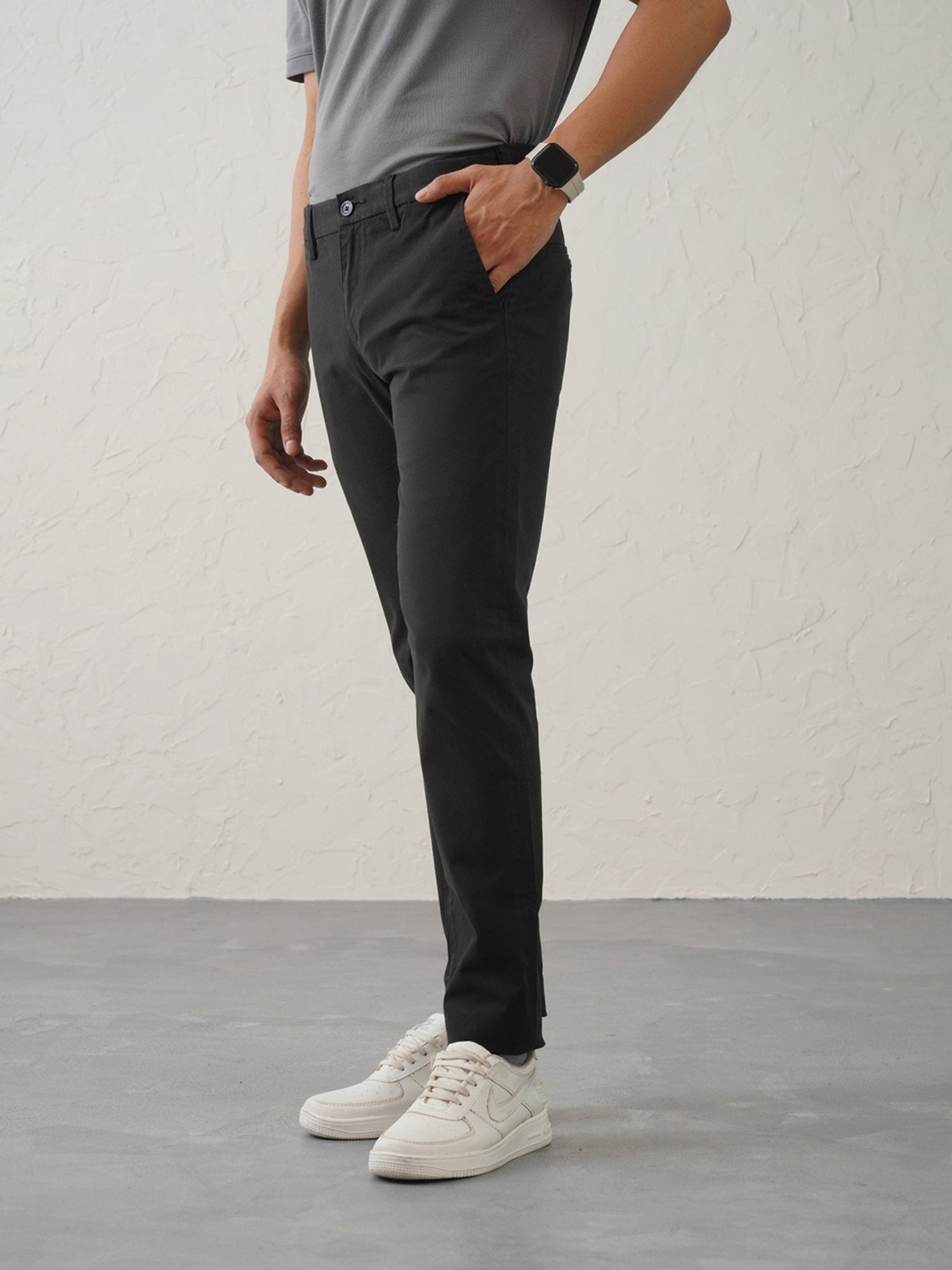 MinusOne Black Slim Fit Chinos