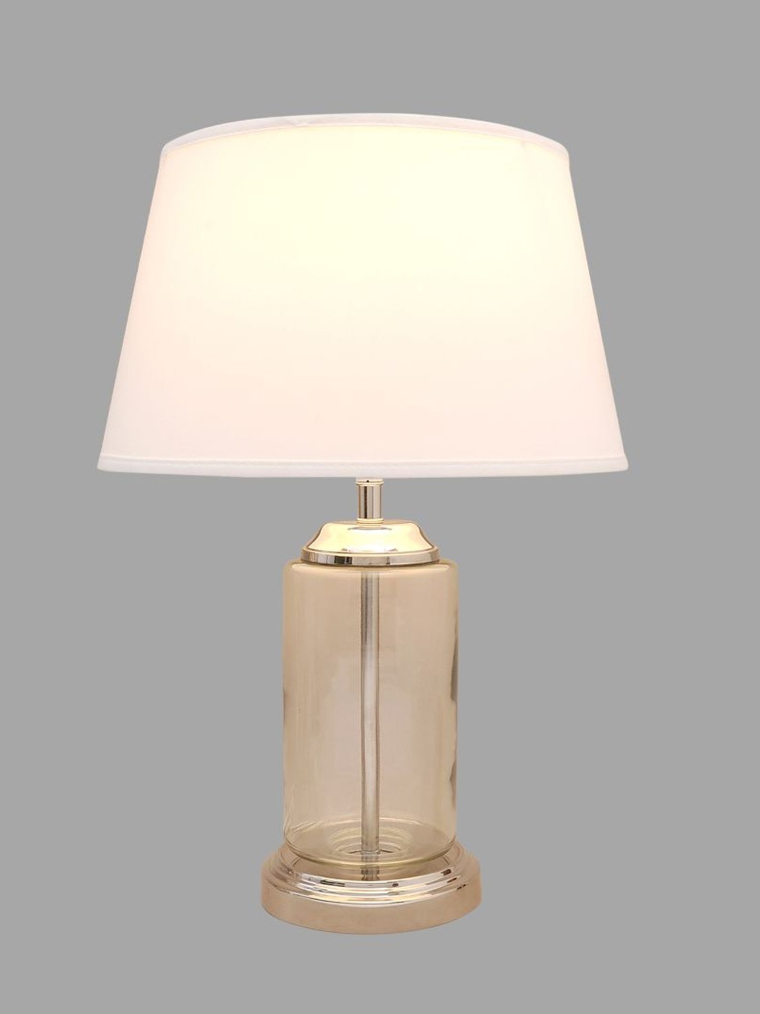 Kapoor Lamp Shades Transparent & White Glass Duffield Clear Cotton Shade Table Lamp