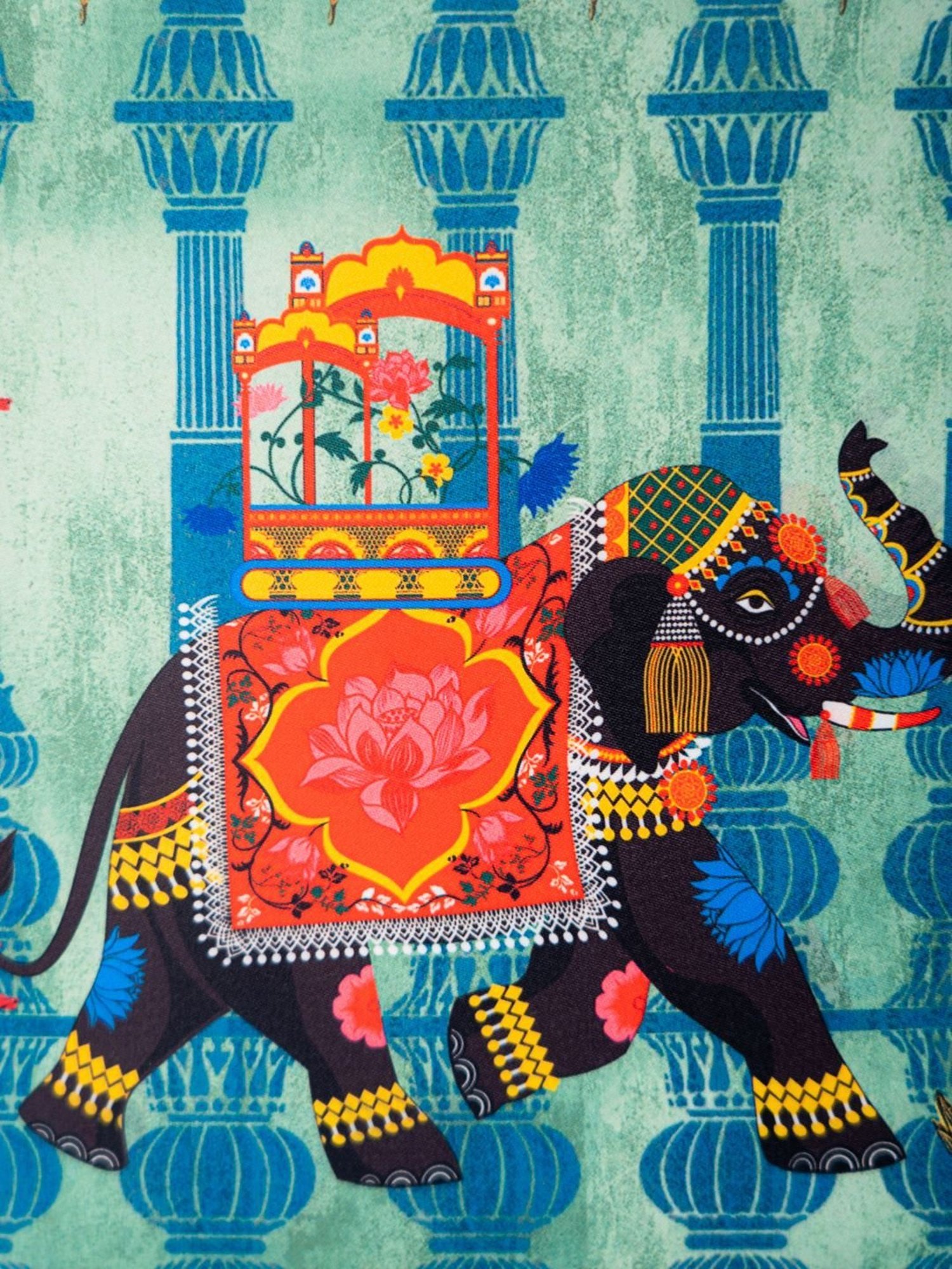 NR by Nidhi Rathi Blue Fabric Clutch