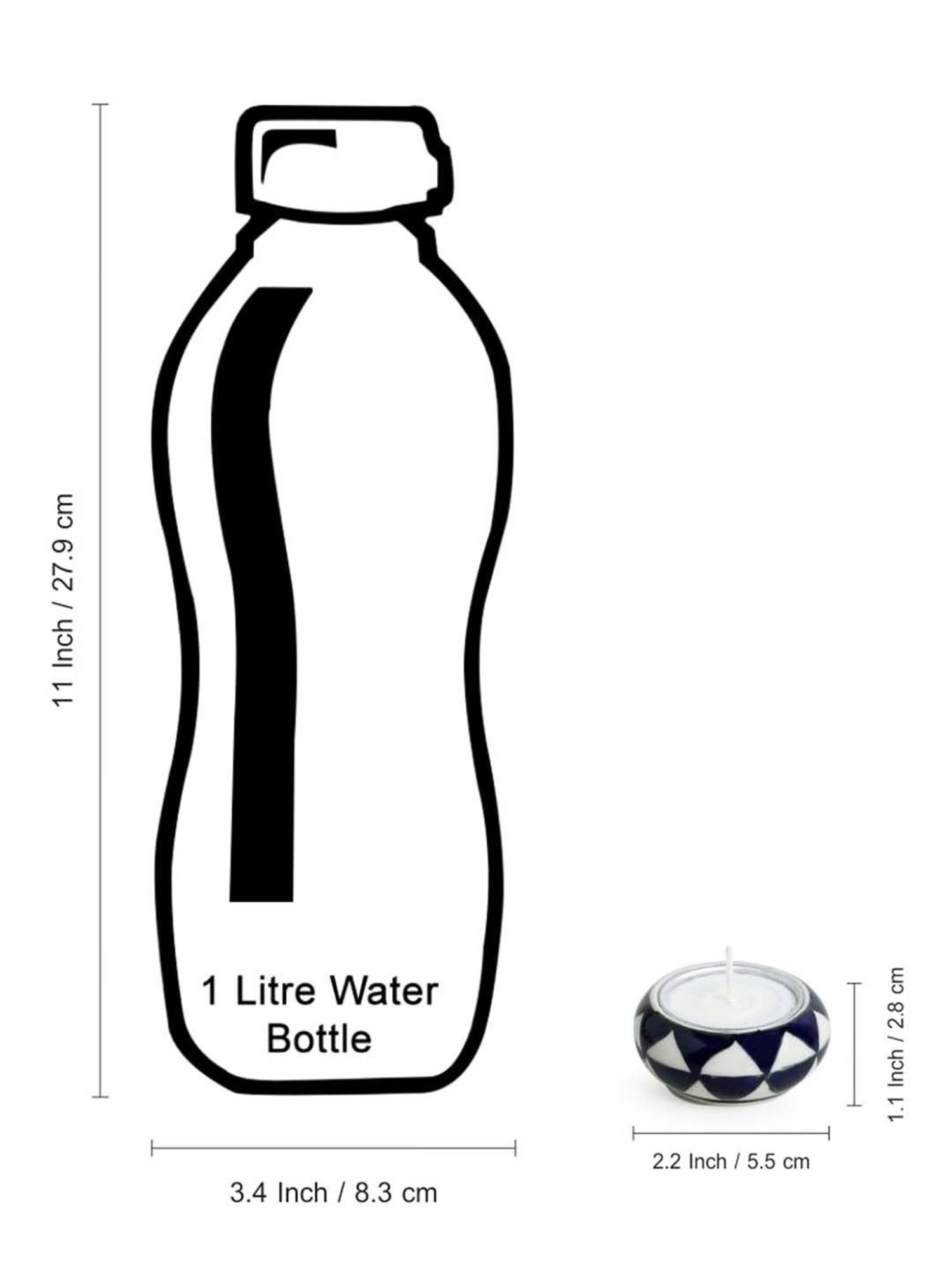 ExclusiveLane 'Shimmering Mughals' Geometric Hand-painted Tea-Light Holders In Ceramic (Set of 6)