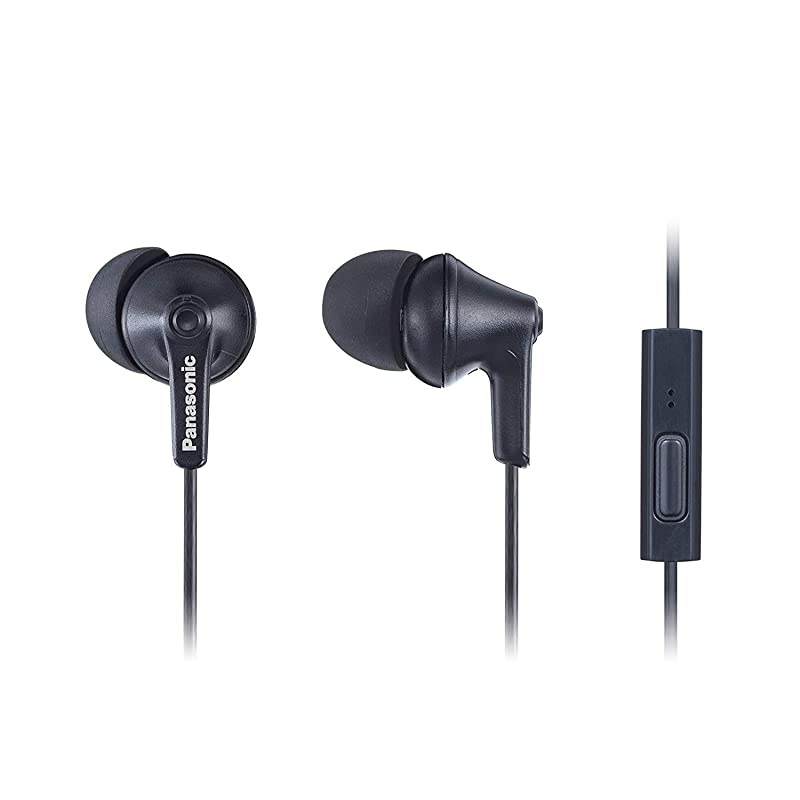 ErgoFit Earbud Headphones with Microphone and Call Controller Compatible with IPhone Android and Blackberry RPTCM125KA InEar Matte Black