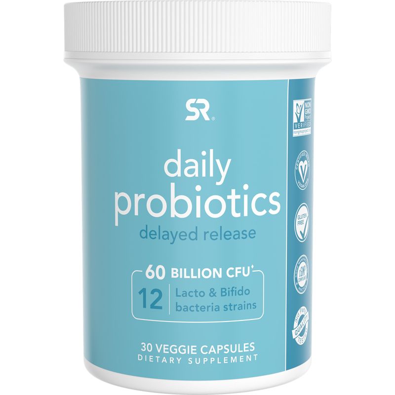 Sports Research Daily Probiotics Delayed Release, 60 Billion CFU, 30 Veggie Capsules, Probiotics