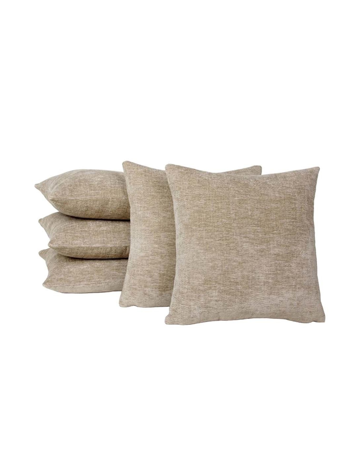 Ddecor Live Beautiful Beige Polyester Cushion Covers Set - 5 Piece