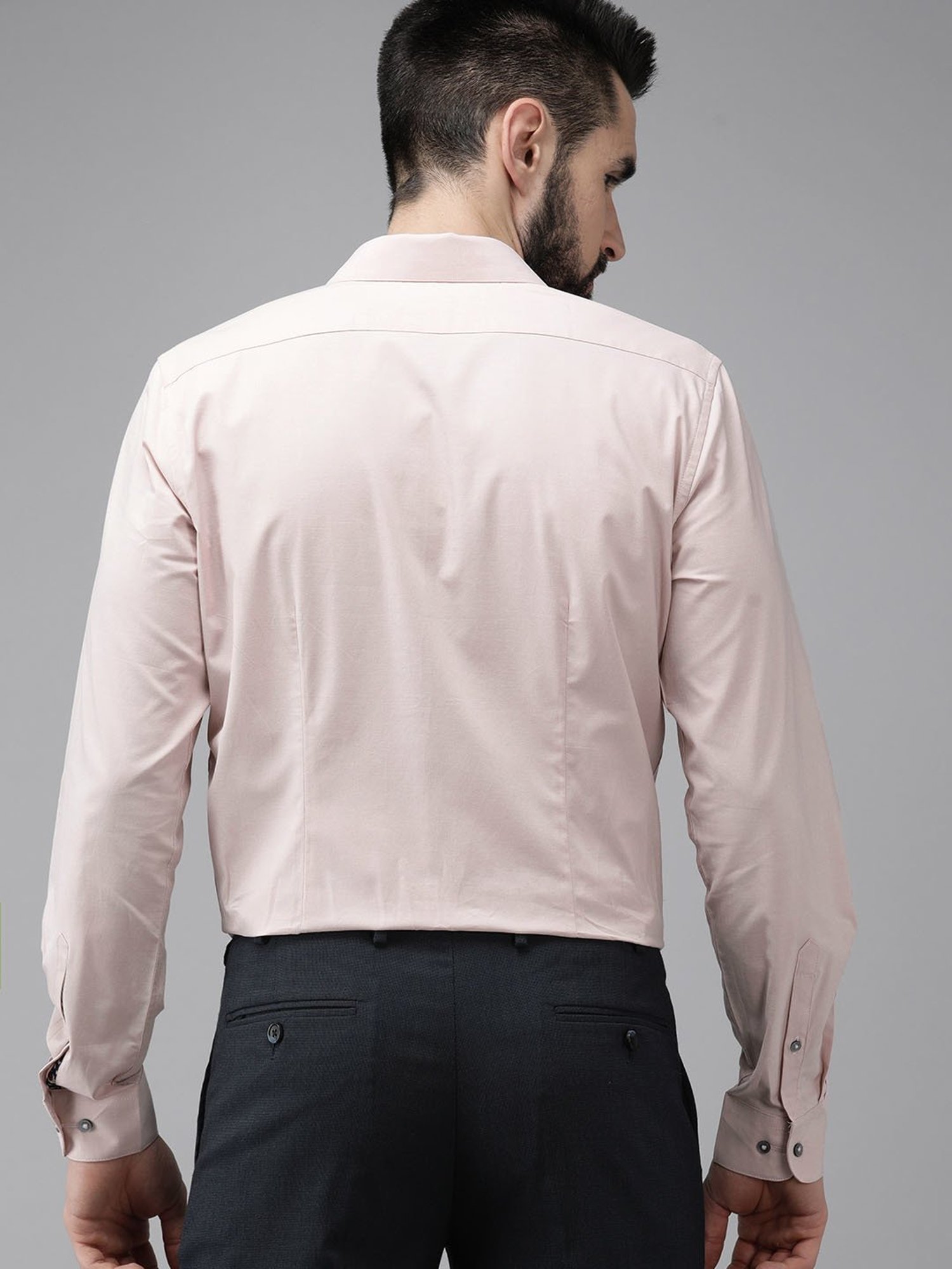 Sojanya Blue Cotton Regular Fit Self Pattern Shirt