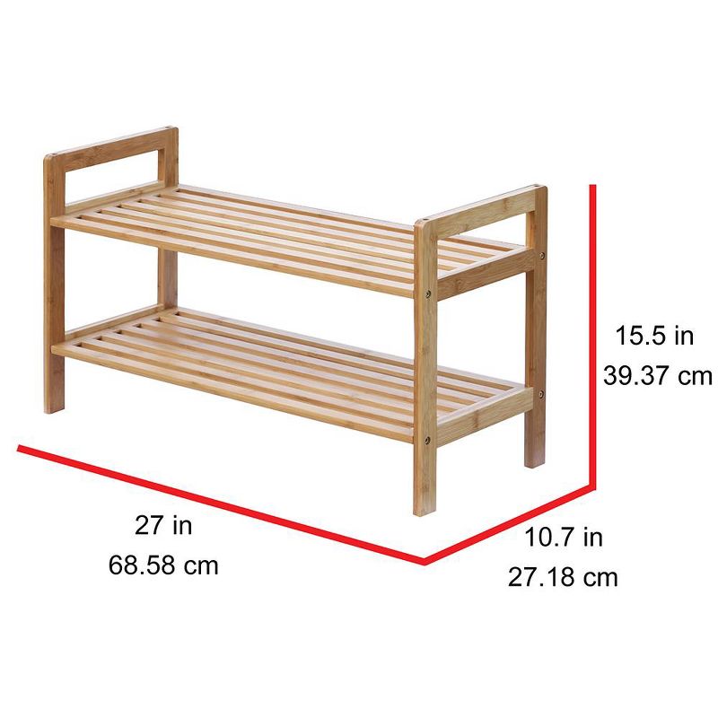 Oceanstar 2 Tier Bamboo Shoe Rack
