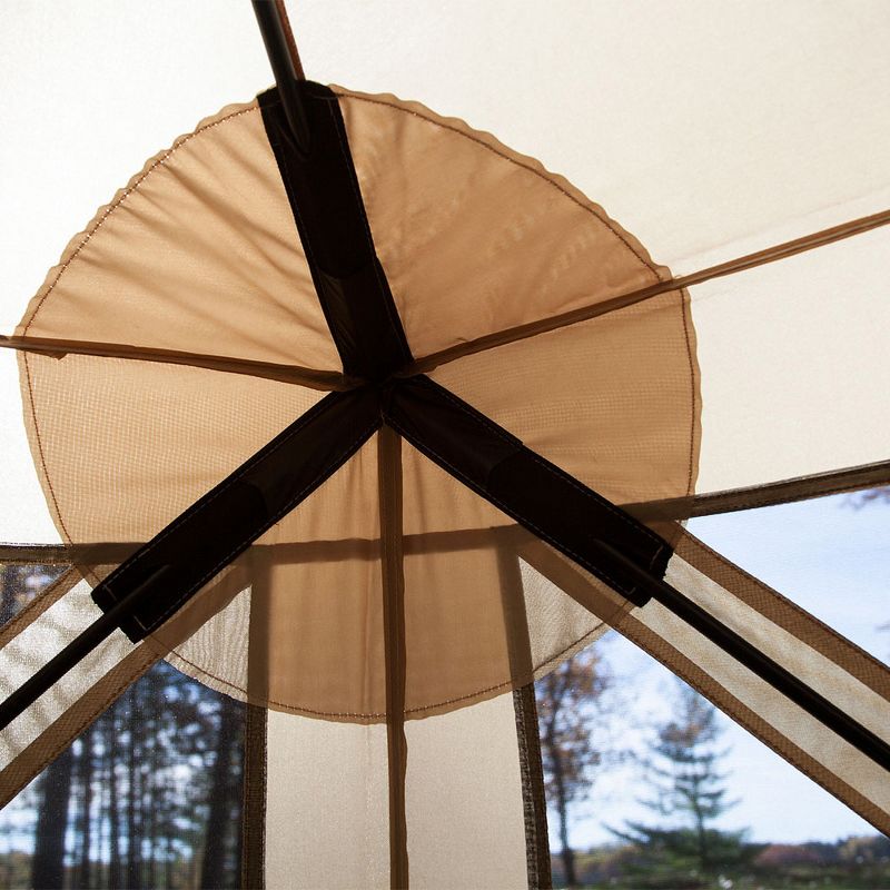 Gazelle 21500 G6 8 Person 6 Sided Portable Camping Canopy Gazebo Screen Tent