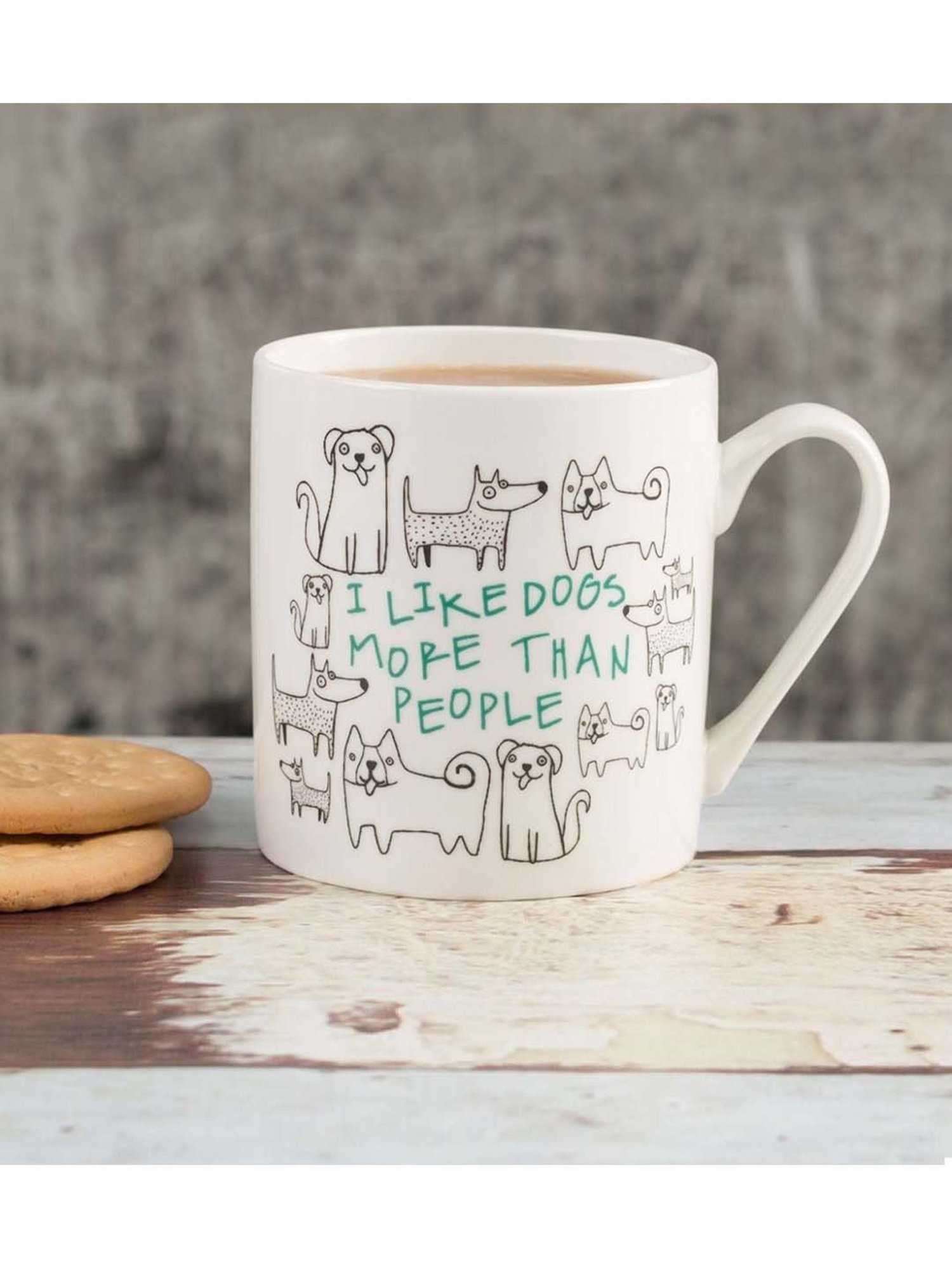 KitchenCraft White Ceramic Home Cat Can Mug (0.31 L) - Set of 2