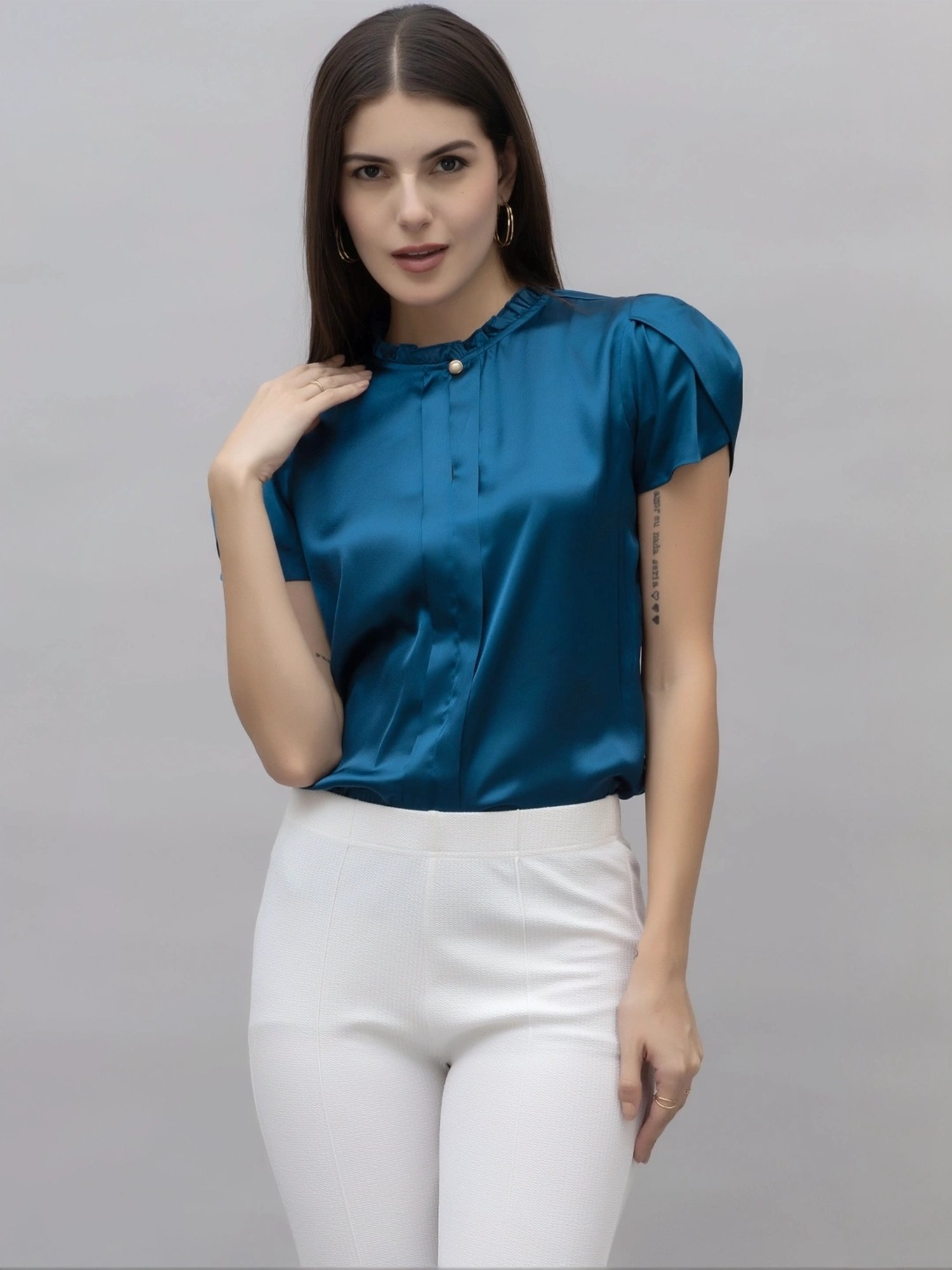 PURYS Blue Regular Fit Top