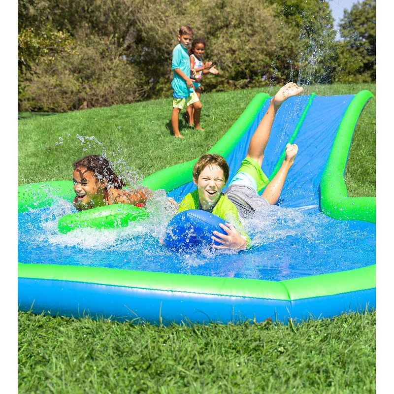 HearthSong Strike Zone 18'L Bowling Water Slide with Two Speed Boards for Outdoor Active Play