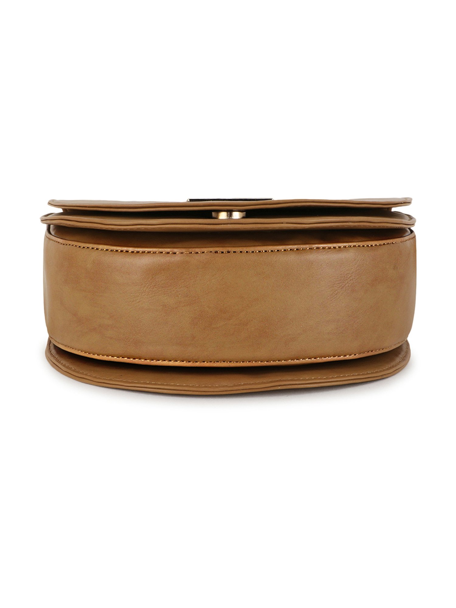 Spice Art Tan Solid Medium Saddle Cross Body Bag