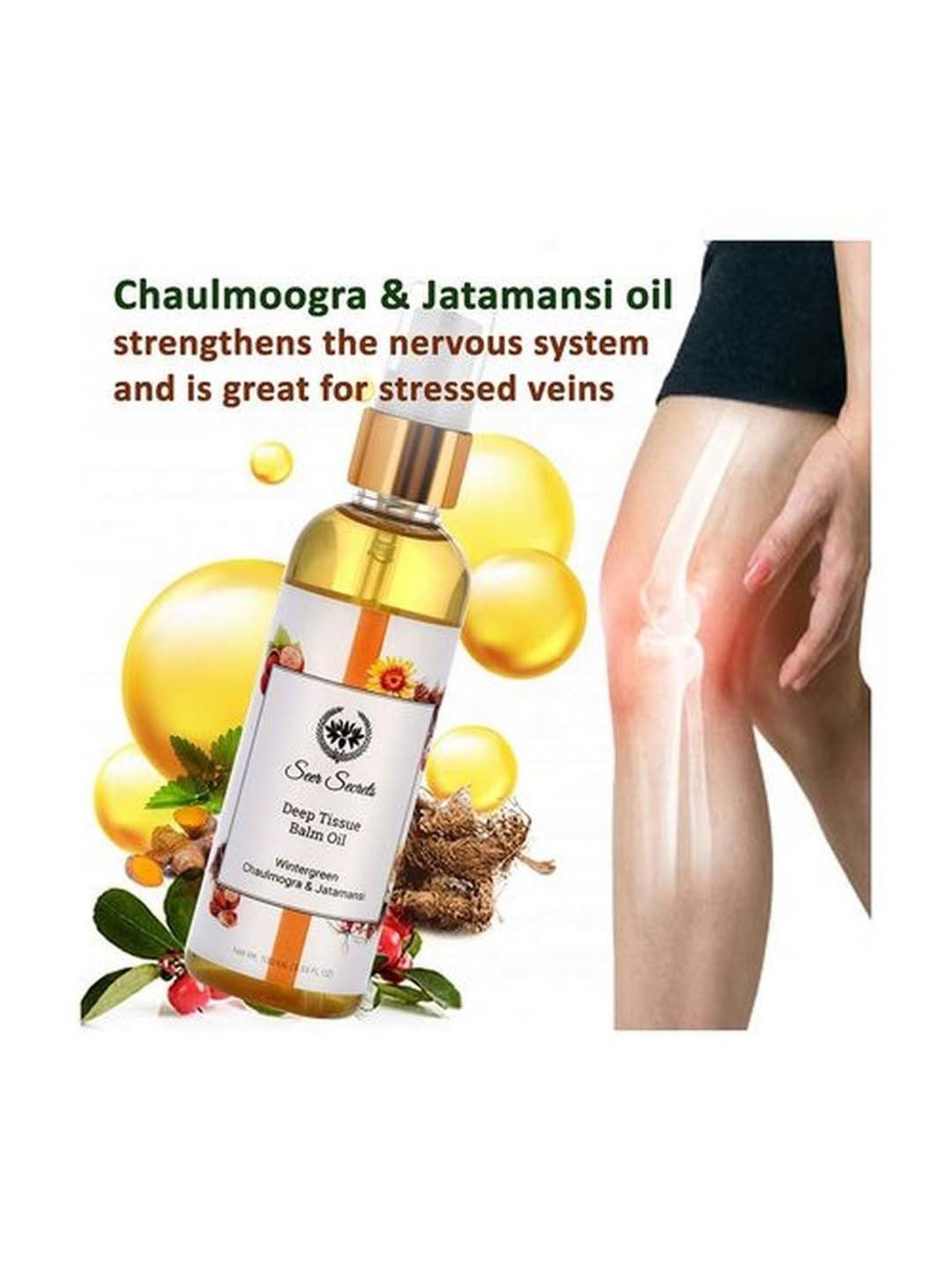 Seer Secrets Seer Secrets Wintergreen, Chaulmogra & Jatamansi Deep Tissue Balm Oil - 100 ml