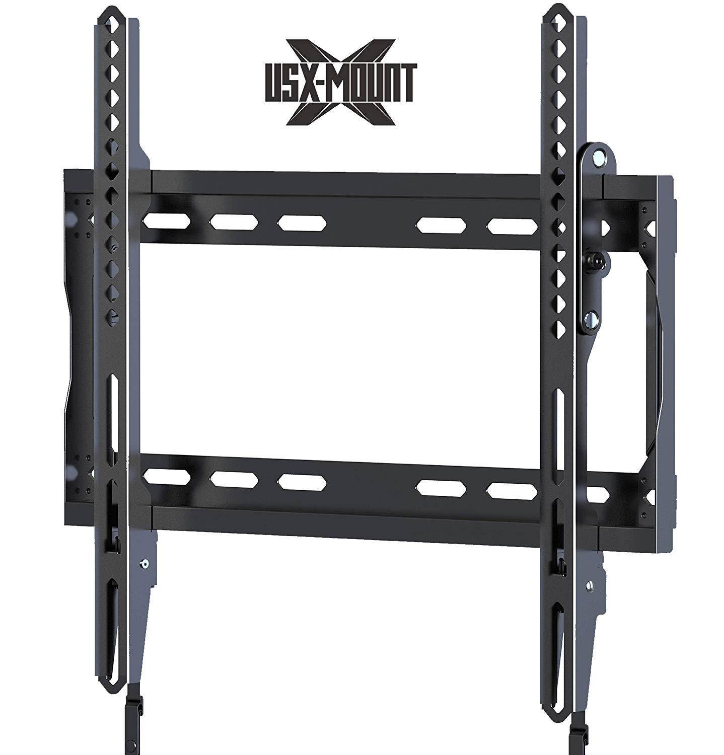 USX MOUNT XTM006-Low Profile Tilting TV Wall Mount Bracket for Most 26-55" LED, LCD, OLED, 4K TVs-Fit for 32, 40, 50, 55 TV with VESA 75x75mm to 400x400mm-Weight Capacity Up to 99lbs, Fits 16" Stud