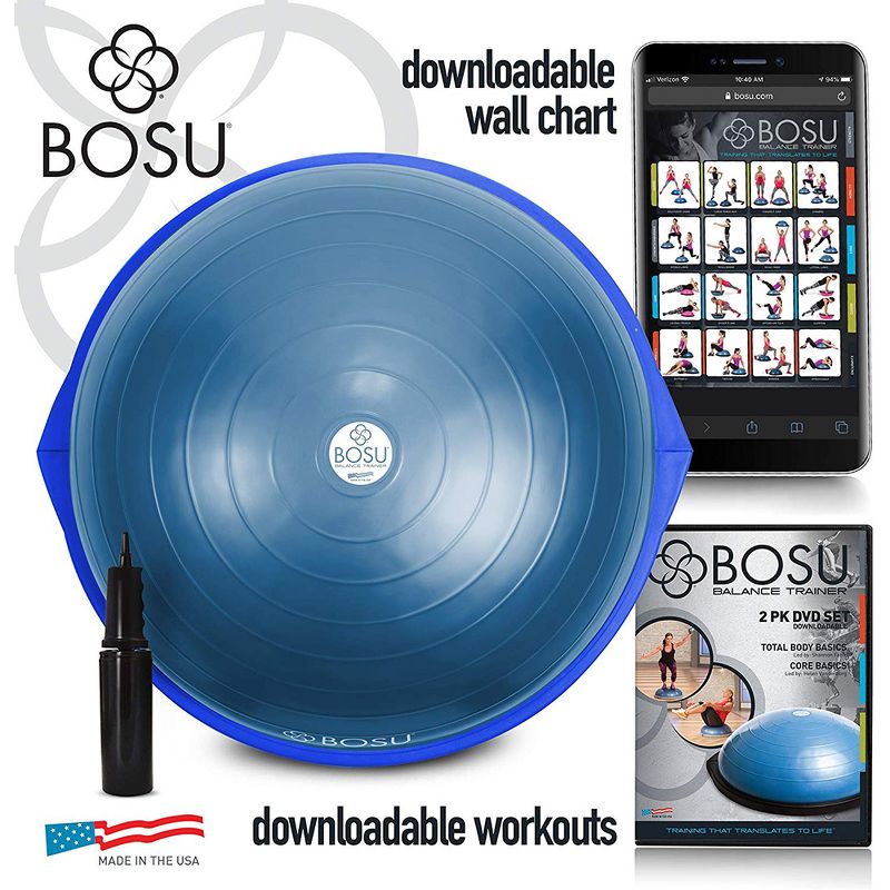 Bosu 72-10850 Home Gym Equipment The Original Balance Trainer 65 cm Diameter, Blue