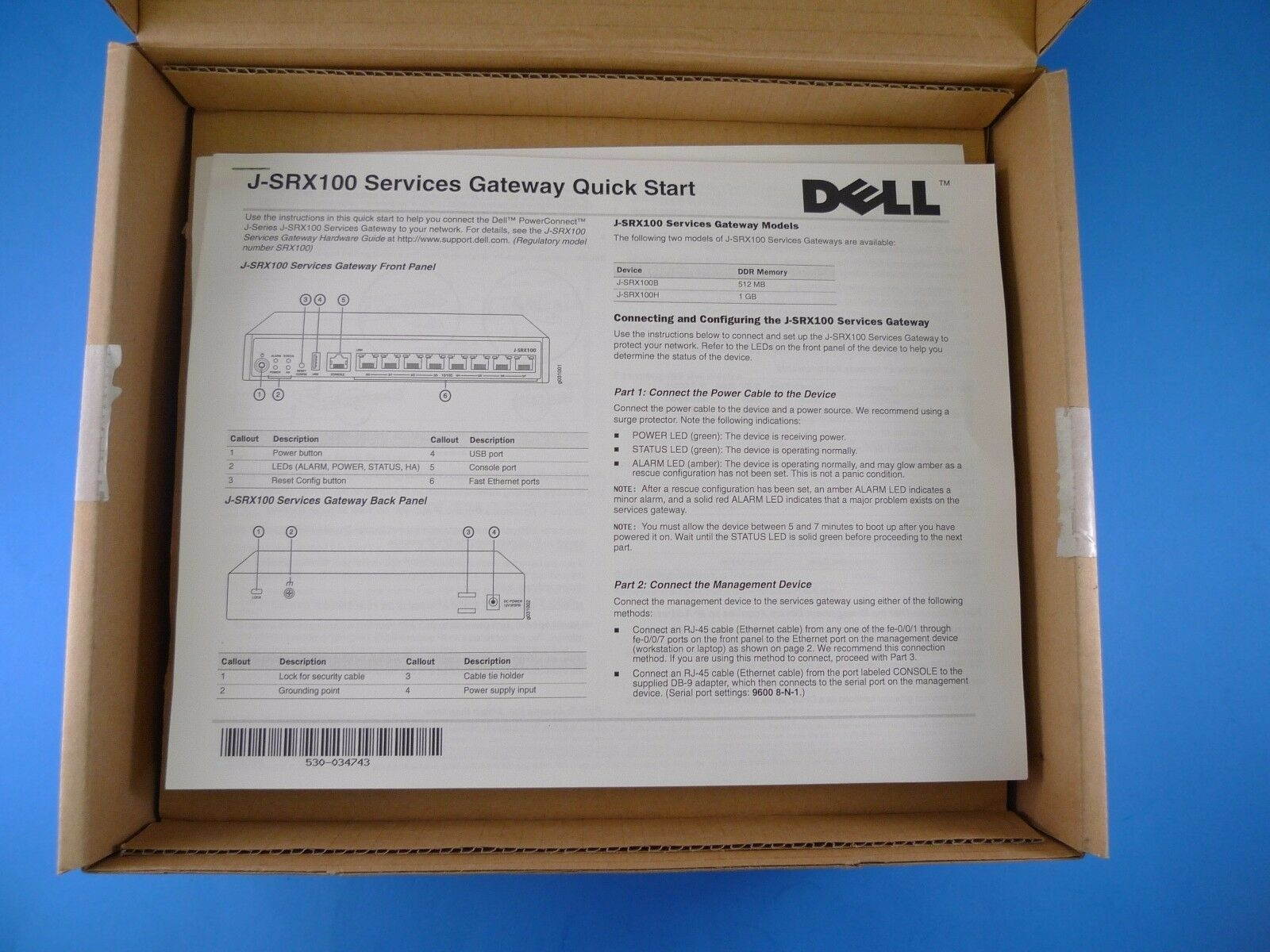 PowerConnect Juniper J-SRX100 Secure Services Gateway Firewall 83T5N