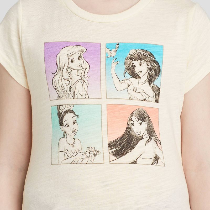 Girls' Princess Squares Graphic T-Shirt - Cream XS