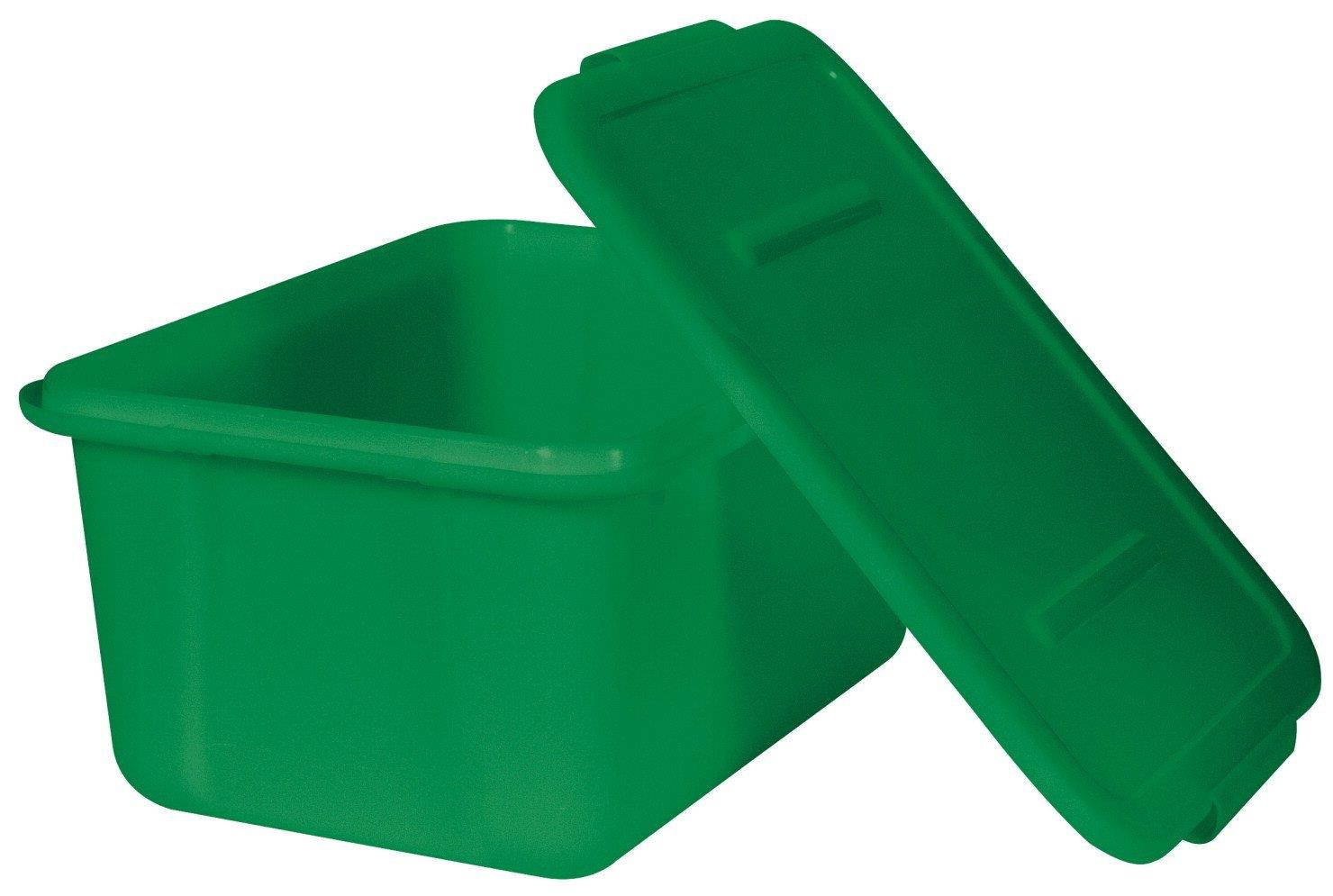 School Smart 276868 Large Storage Tote with Snaptite Lid, 7-1/2" x 11-3/4" x 15-1/2", Green