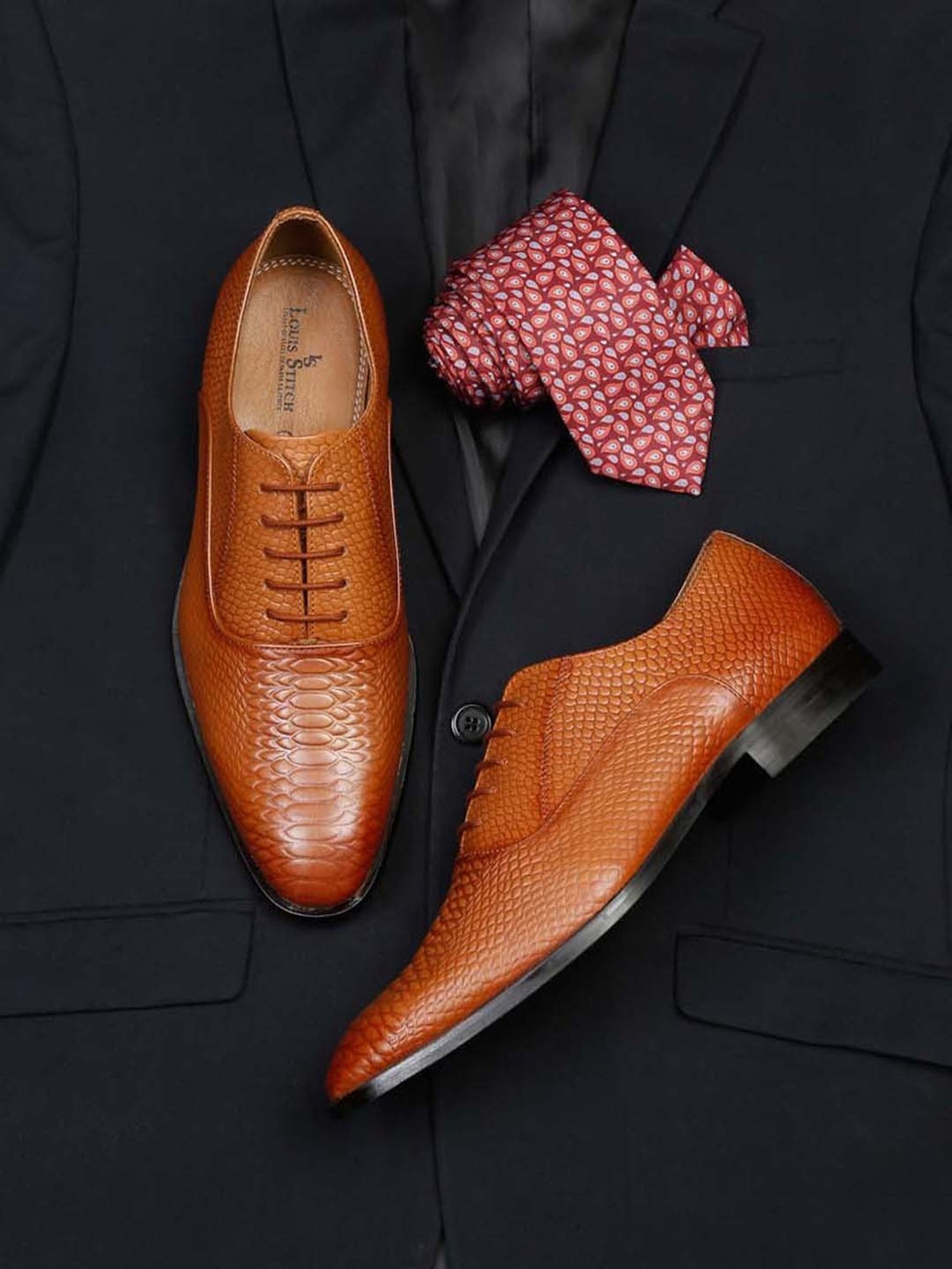 Louis Stitch Men's Russet Tan Oxford Shoes