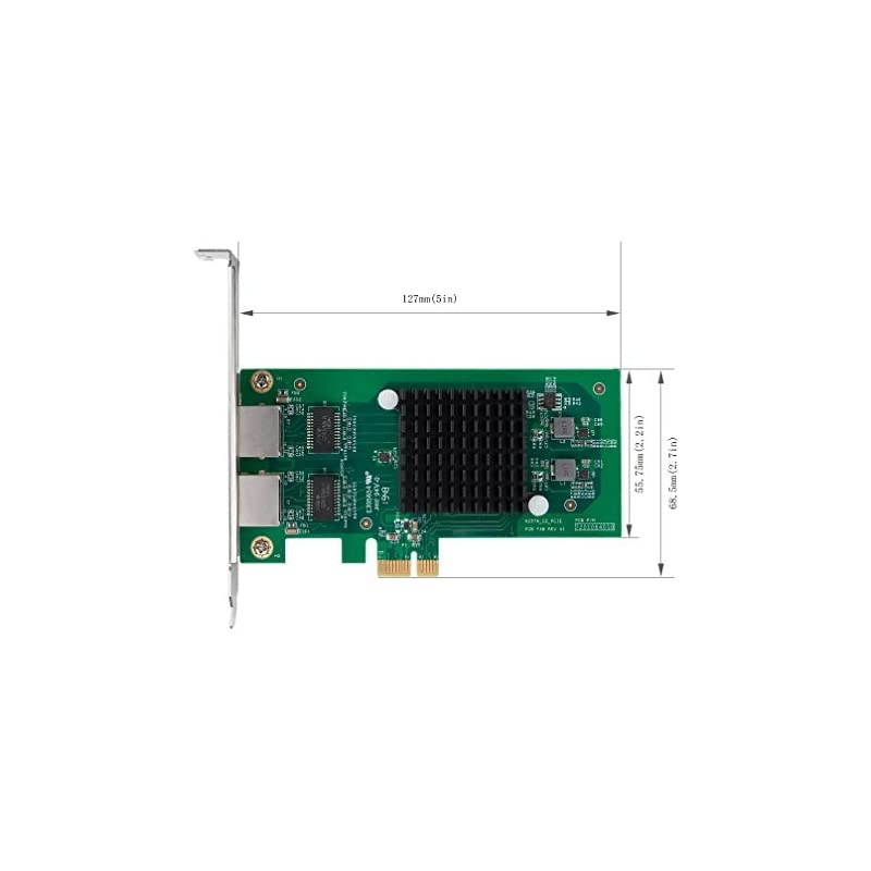 Gigabit Ethernet Converged Network Card with Intel 82576 Chip Dual RJ45 Ports PCI Express 21 X1 Compare to Intel E1G42ET