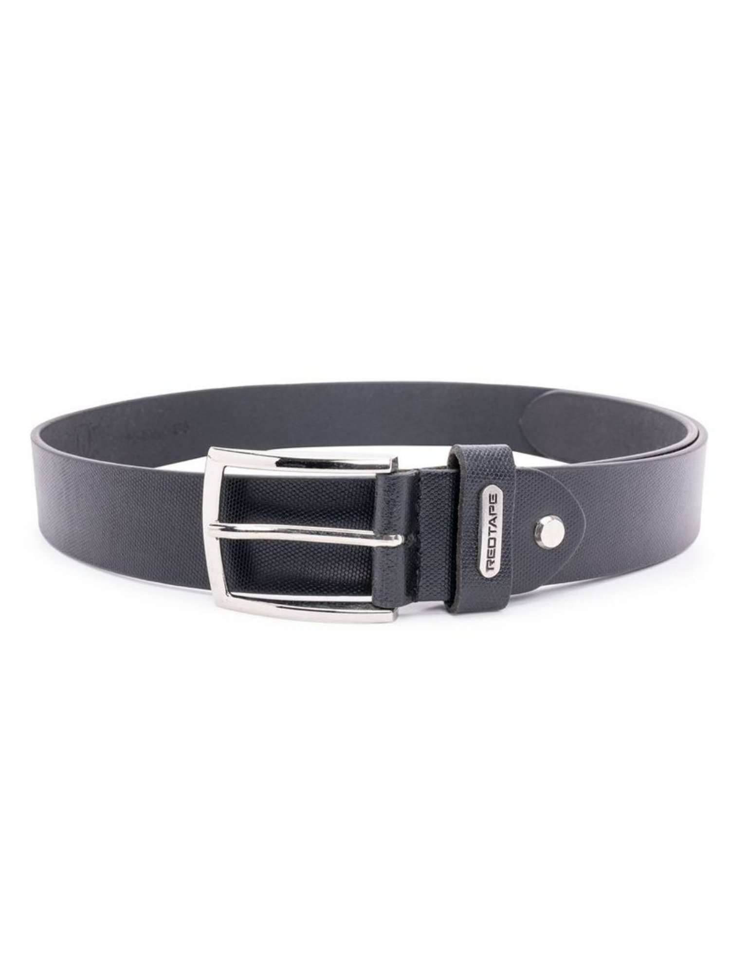 Red Tape Black Leather Waist Belt for Men