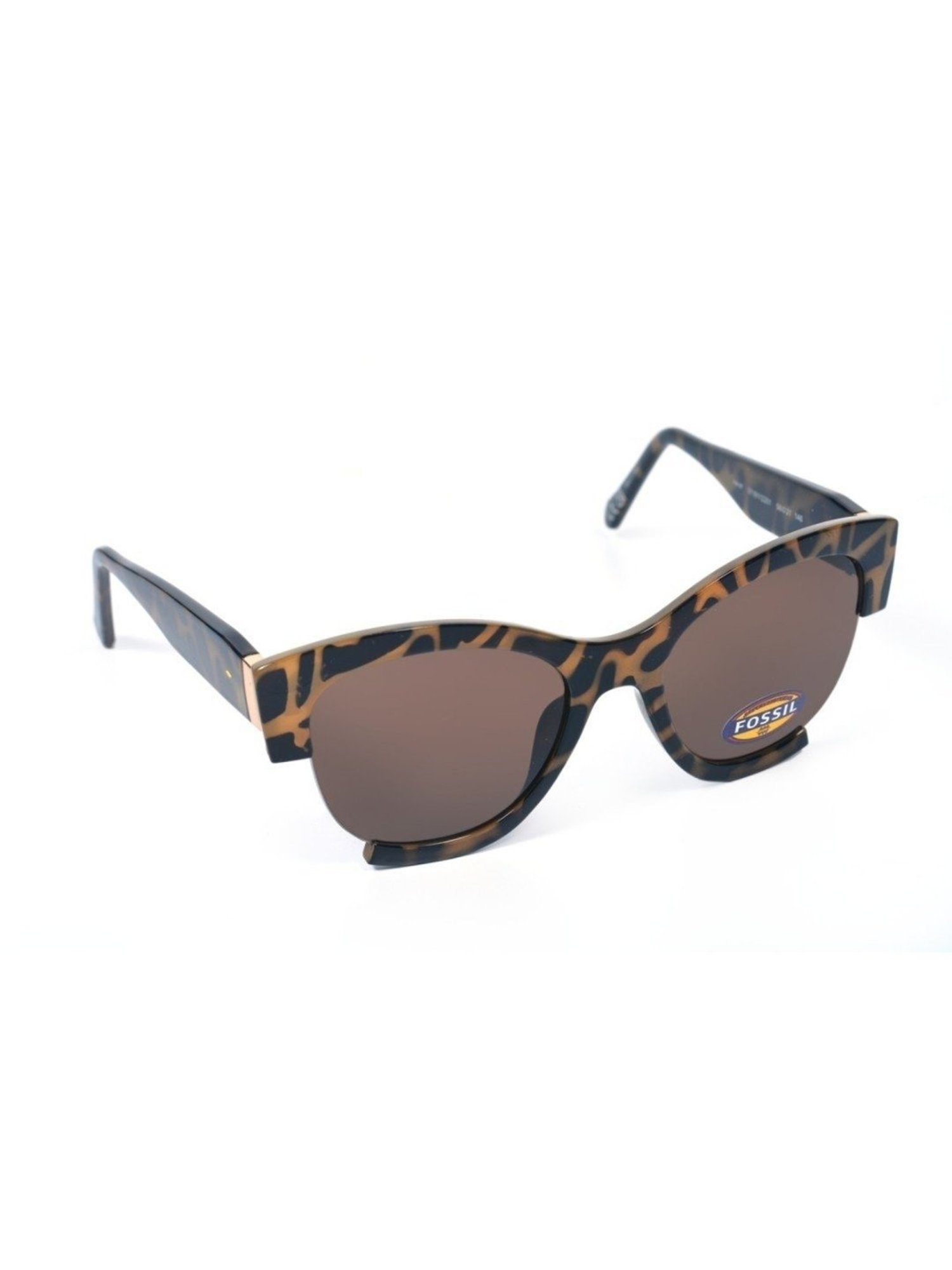 Fossil Dark Brown Cat Eye UV Protection Sunglasses for Women