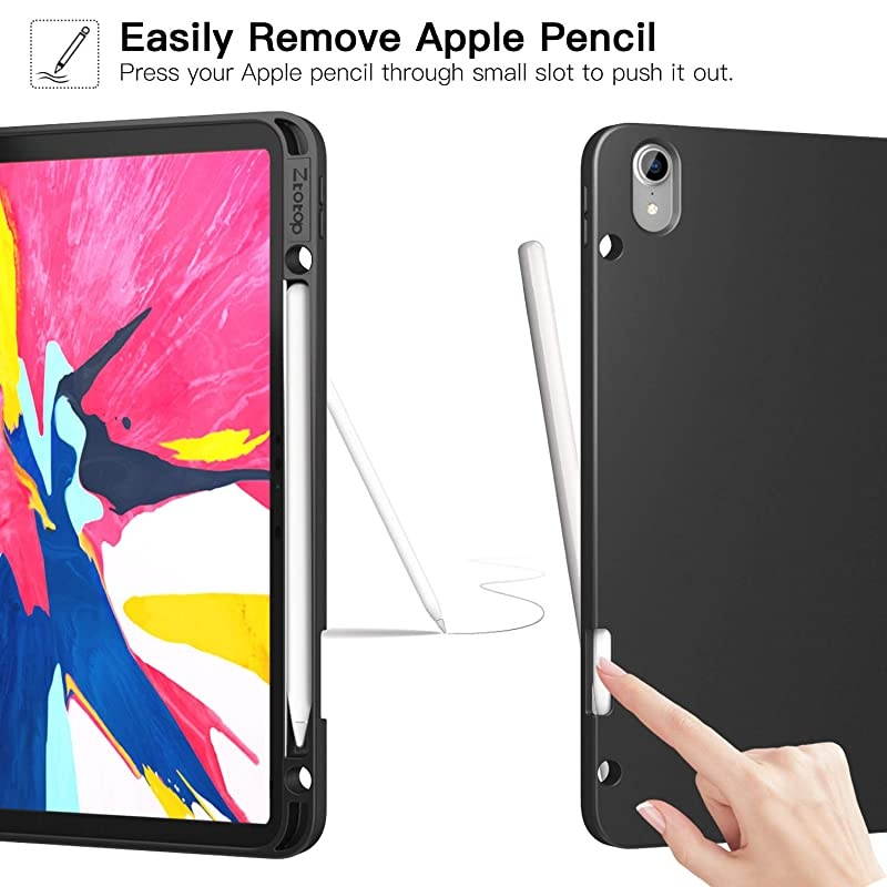 for iPad Pro 129 Inch 2018 Full Body Protective Rugged Shockproof Case with iPad Pencil Holder Auto SleepWake Support iPad Pencil Charging for iPad Pro 129 Inch 3rd Gen Black