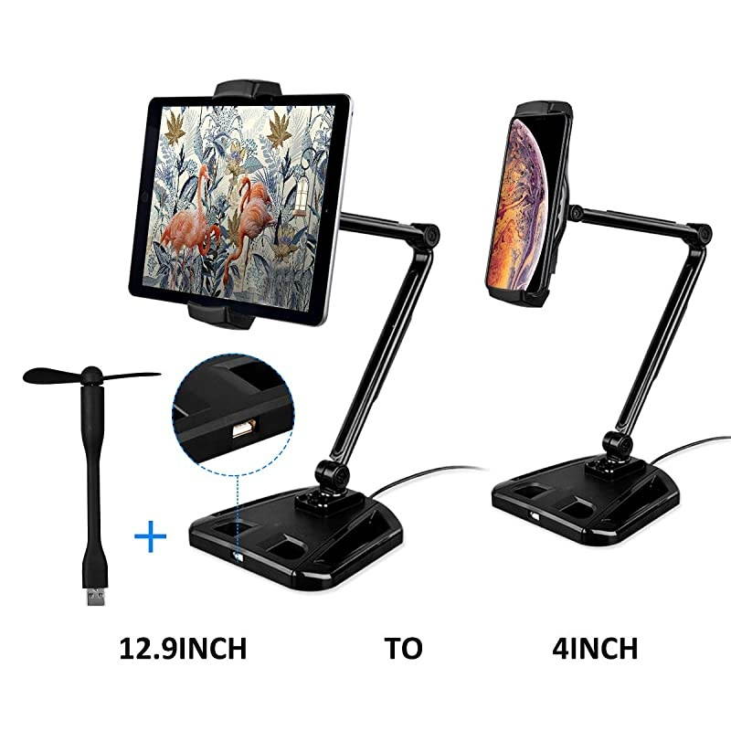 Tablet Stand Adjustable iPad Stand with 360&deg; Swivel Tablet Holder Fits 4129 Display TabletPhones for Table Bedside Kitchen Office Desk POS Kiosk Reception Compatible with iPad iPhone