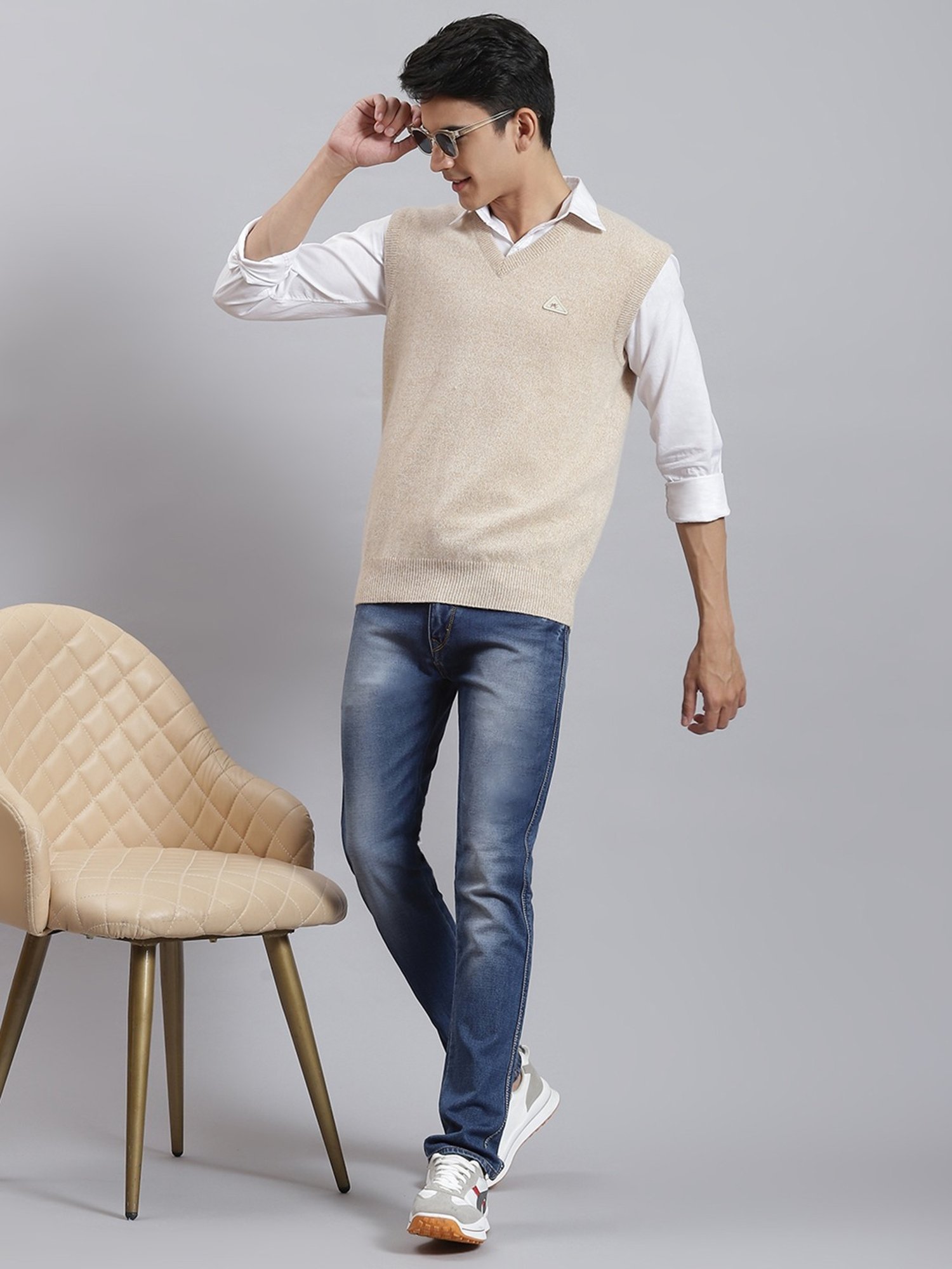 Monte Carlo Beige Regular Fit Sweater