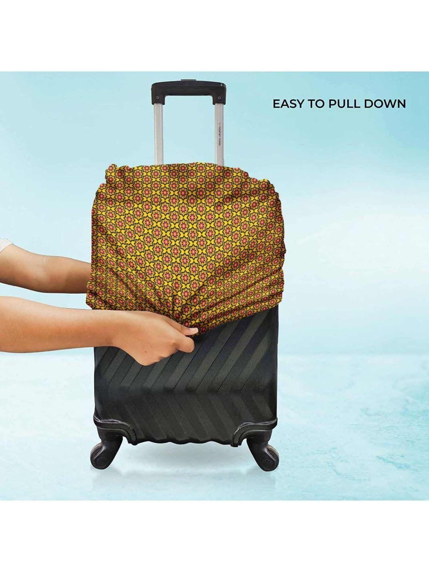 Nasher Miles Polyester 75 cm (28 Inch) Large Protective Luggage Cover - Tile Print Design