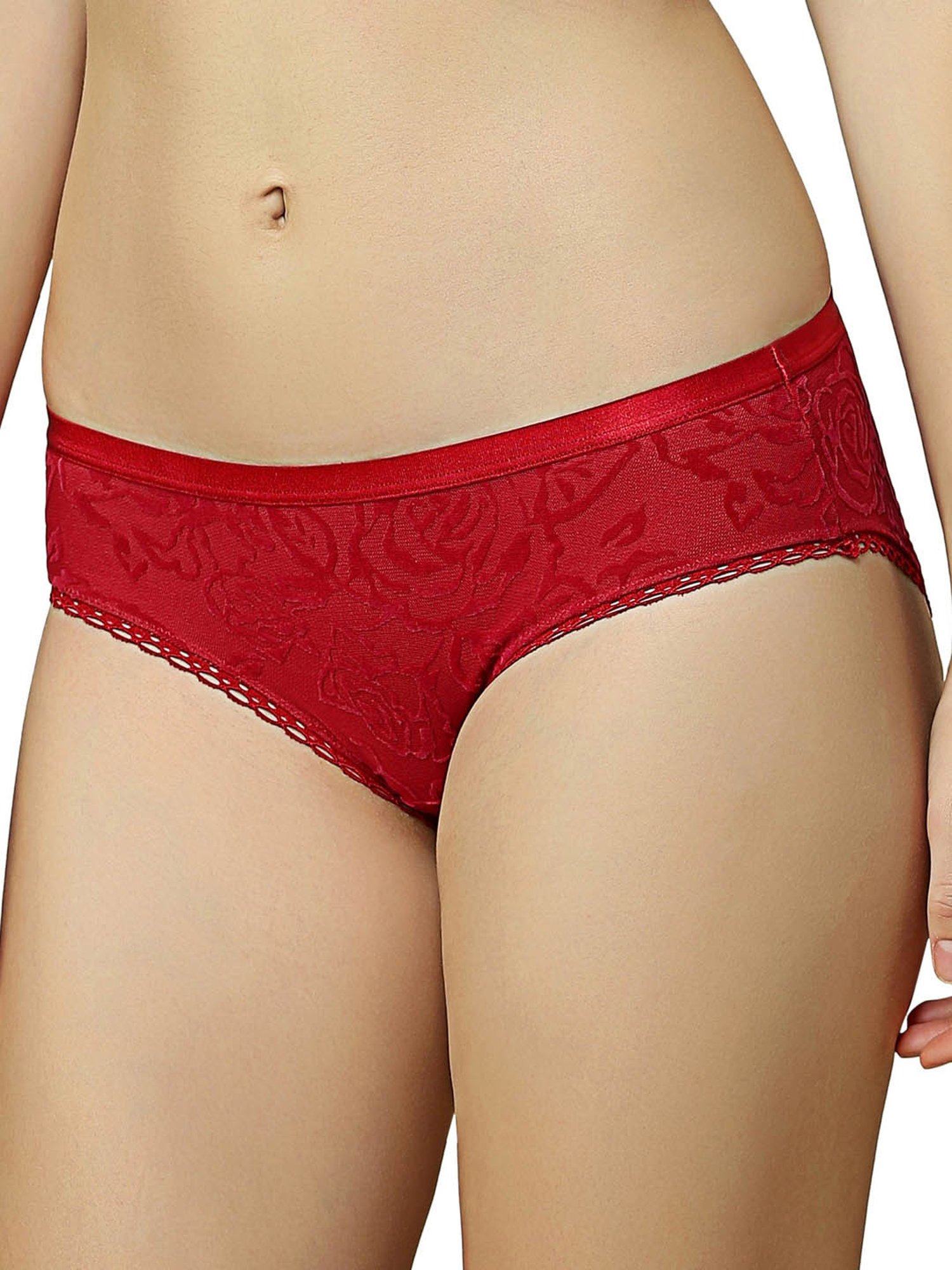 Triumph Red Embroidered Bikini Panty