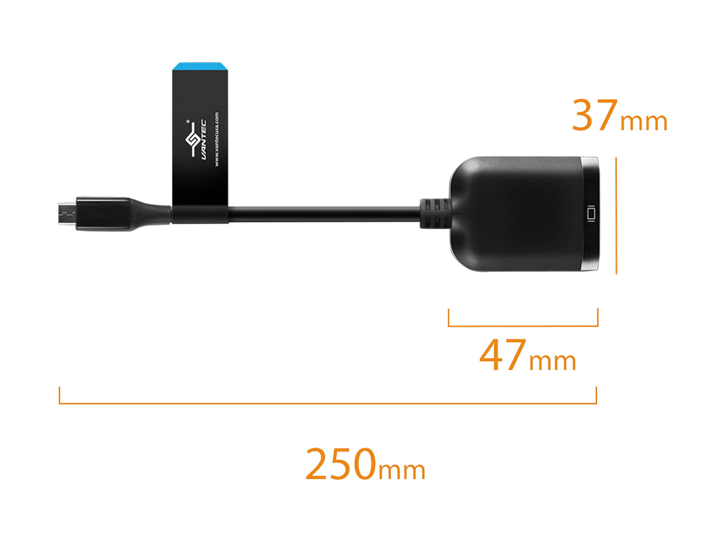 VANTEC CB-CU300DP12 VLink USB-C To DisplayPort&trade; 1.2 4K/60Hz Active Adapter