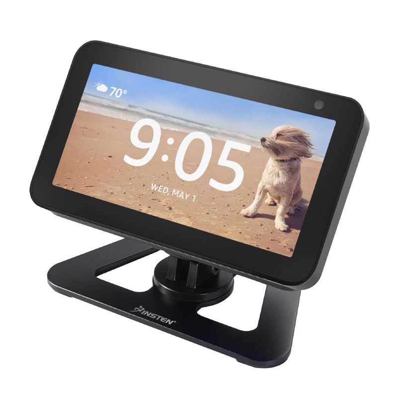 Insten Adjustable Stand for Echo Show 5 (5.5 inch), Aluminum 360^0 Swivel Desktop Table Holder, Easily Tilt to Forward or Backward, Black
