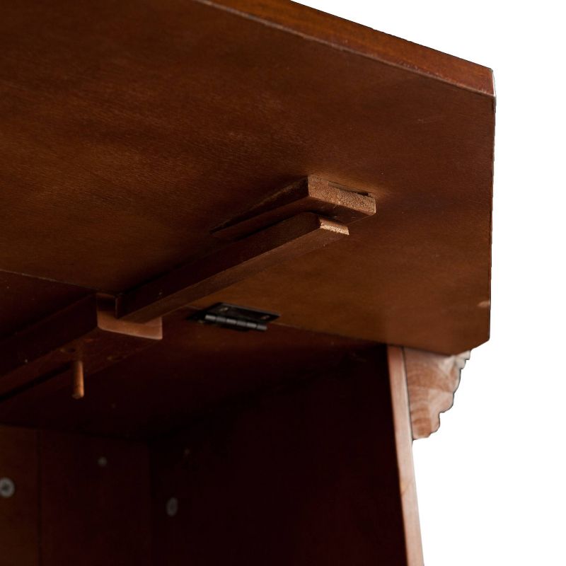 Southern Enterprises Maison Touch Panel Electric Convertible Fireplace with Faux Stone Buckeye Oak