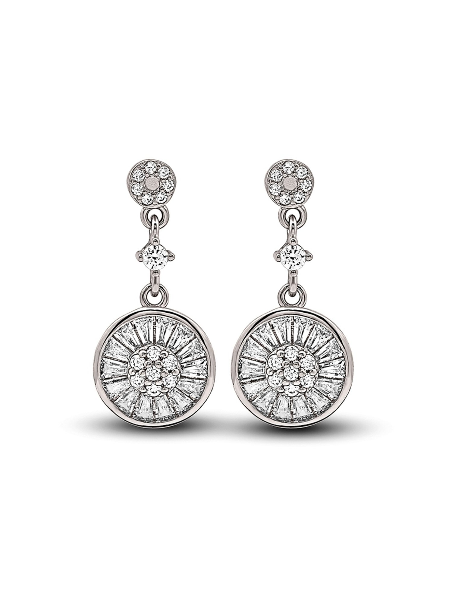Silberry 92.5 Sterling Silver Wheel Drop Earrings for Women