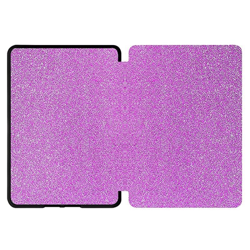 PU Leather Case for Allnew Kindle Paperwhite 10th Gen 2018 Release onlyWill Not fit Prior Gen Kindle Devices Shinning Purple