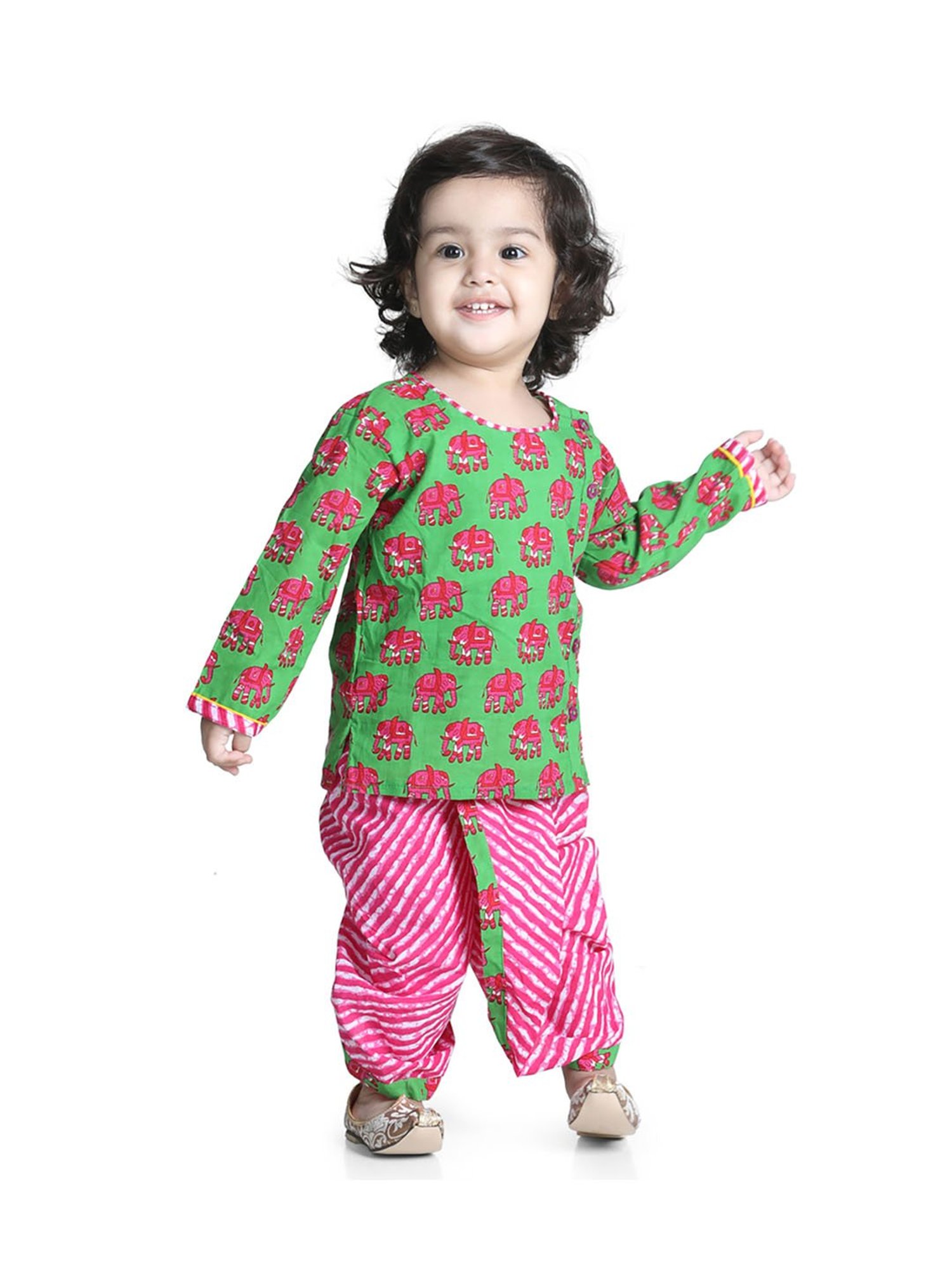 Nino Bambino Kids Navy & White Checks Kurta with Pyjama