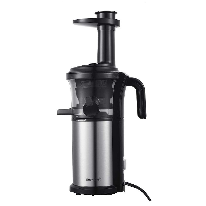 Geek Chef GSC36 Compact 200-Watt Electric Slow Masticating Juice Extractor Juicer Machine, Stainless Steel
