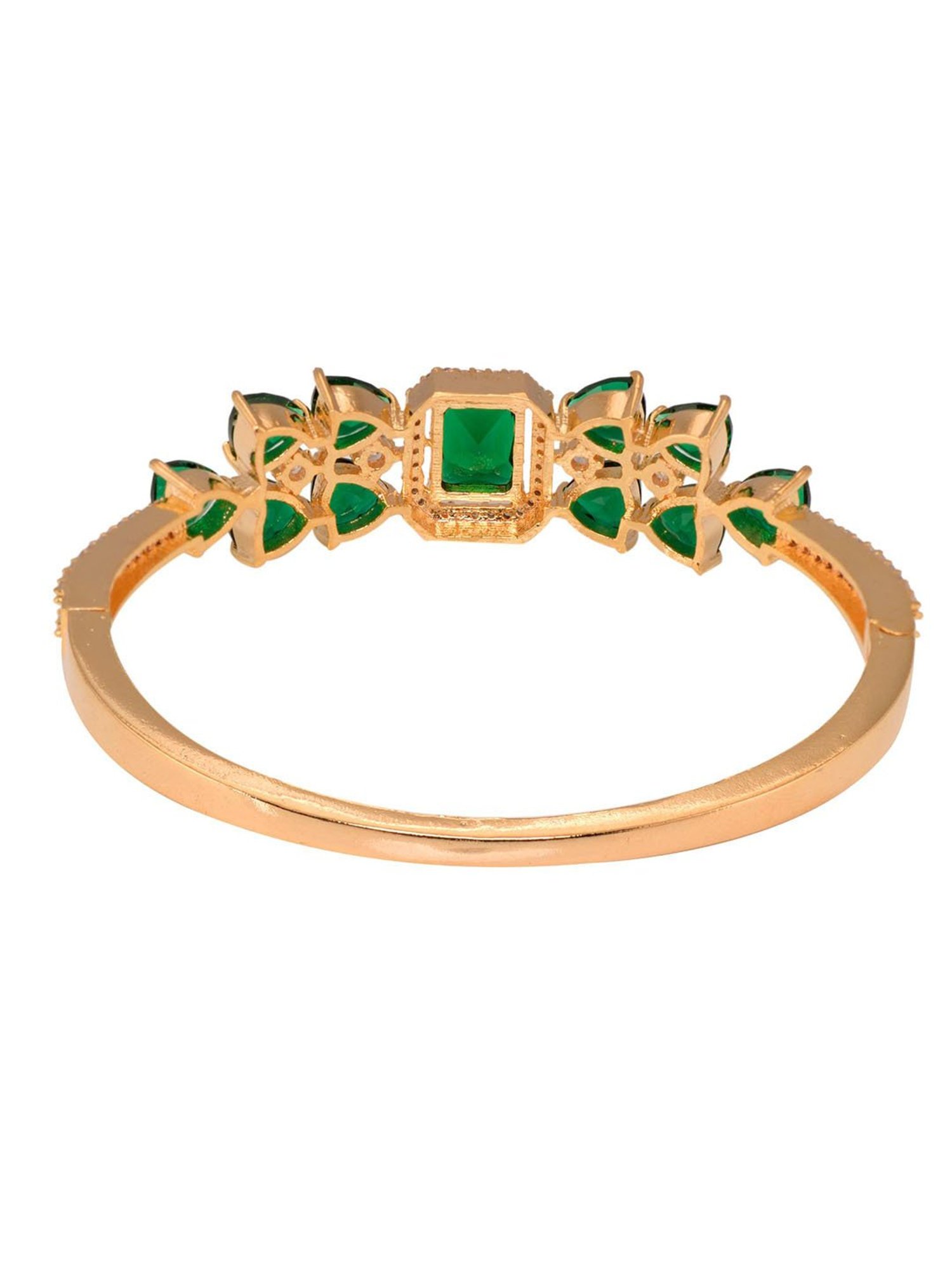 Saraf Jewellery Gold plated with Green American Diamond handcrafted Bracelet for Women & Girls