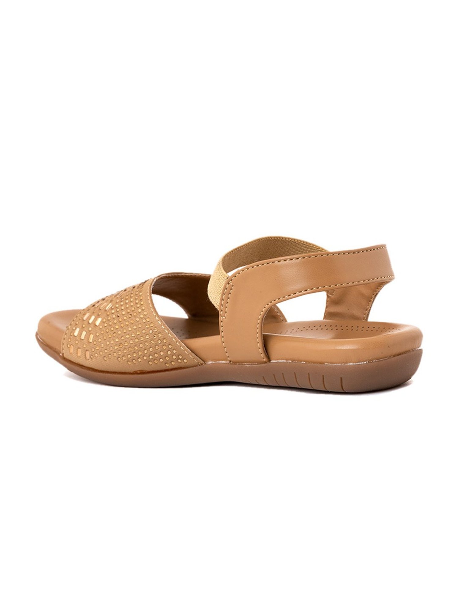 Khadim Women's Beige Ankle Strap Sandals