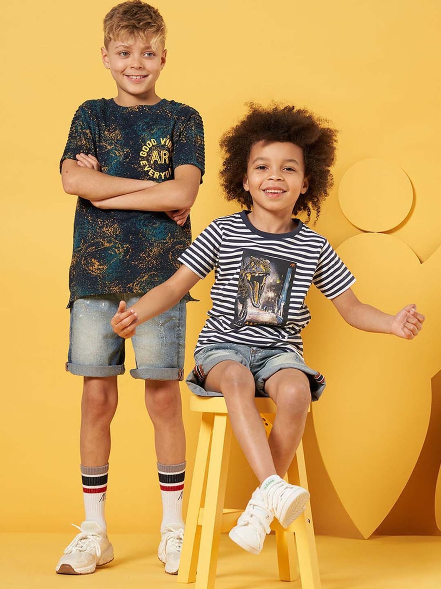 Angel & Rocket Kids Blue Printed Shorts