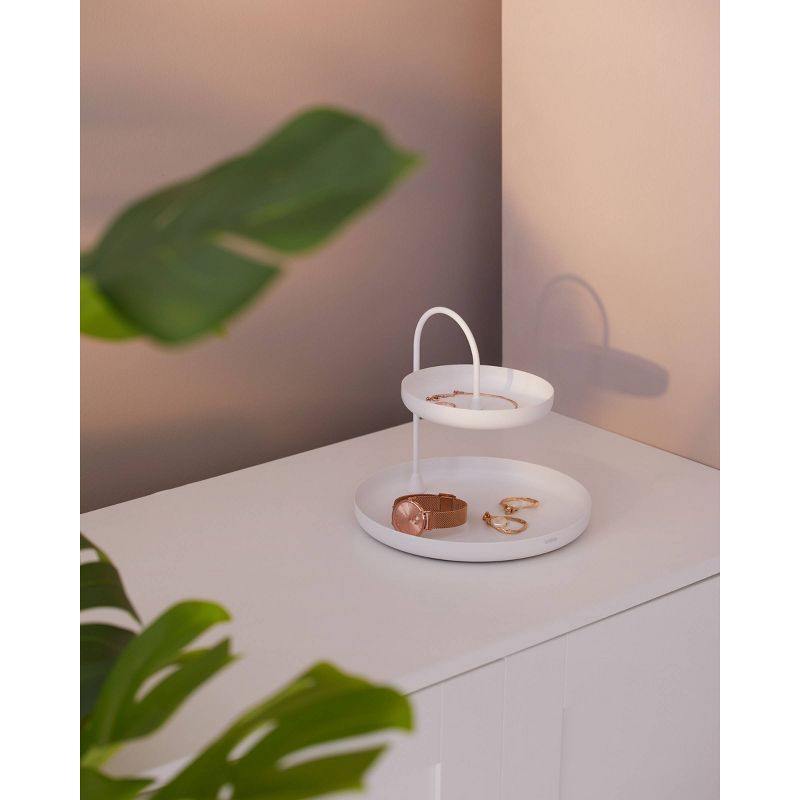 Curved Shower Caddy with Soap Tray Light Silver 24.15" - Elegant Home Fashions