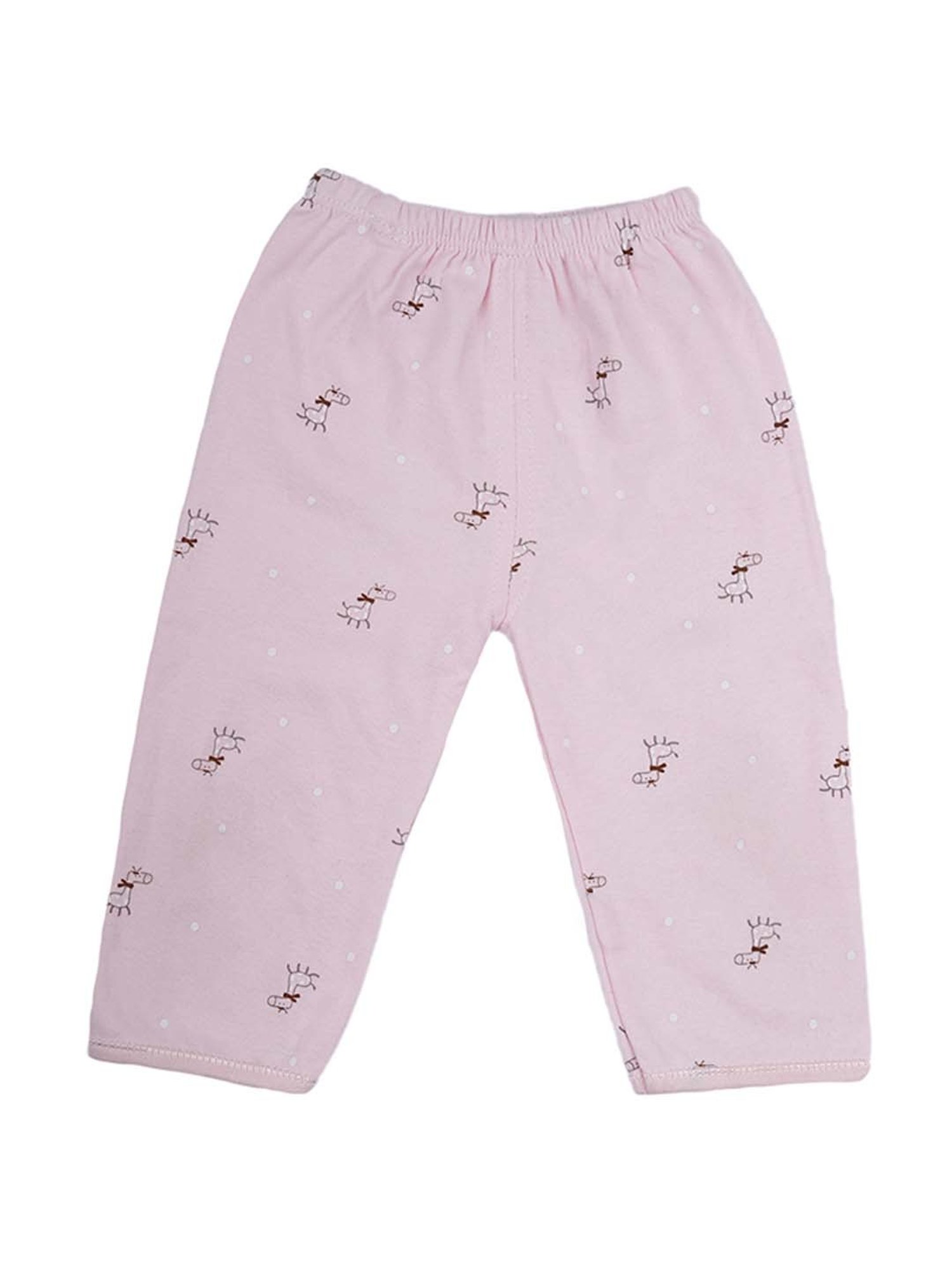 Baby Moo Kids Pink Printed Full Sleeves T-Shirt Set